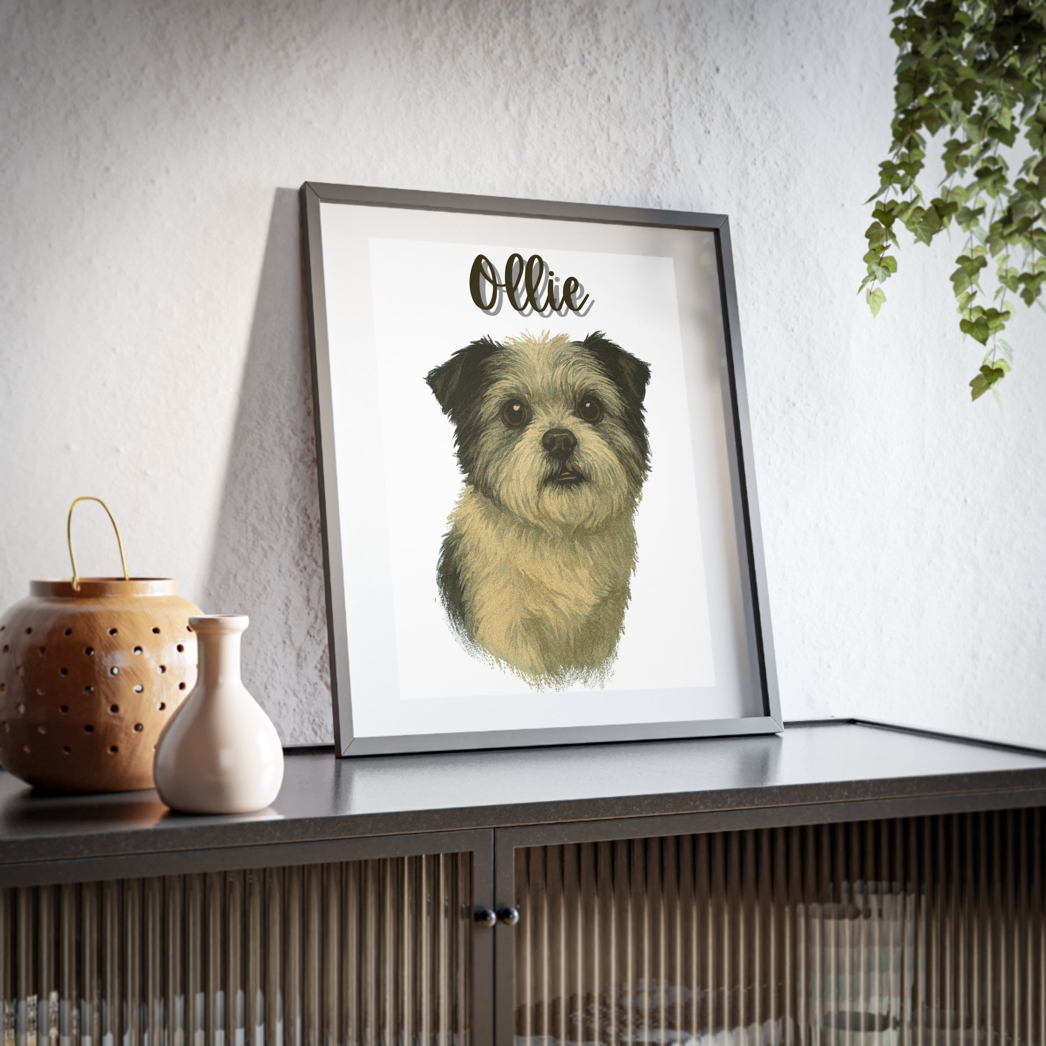 (Ollie) Playful Dog Framed Poster