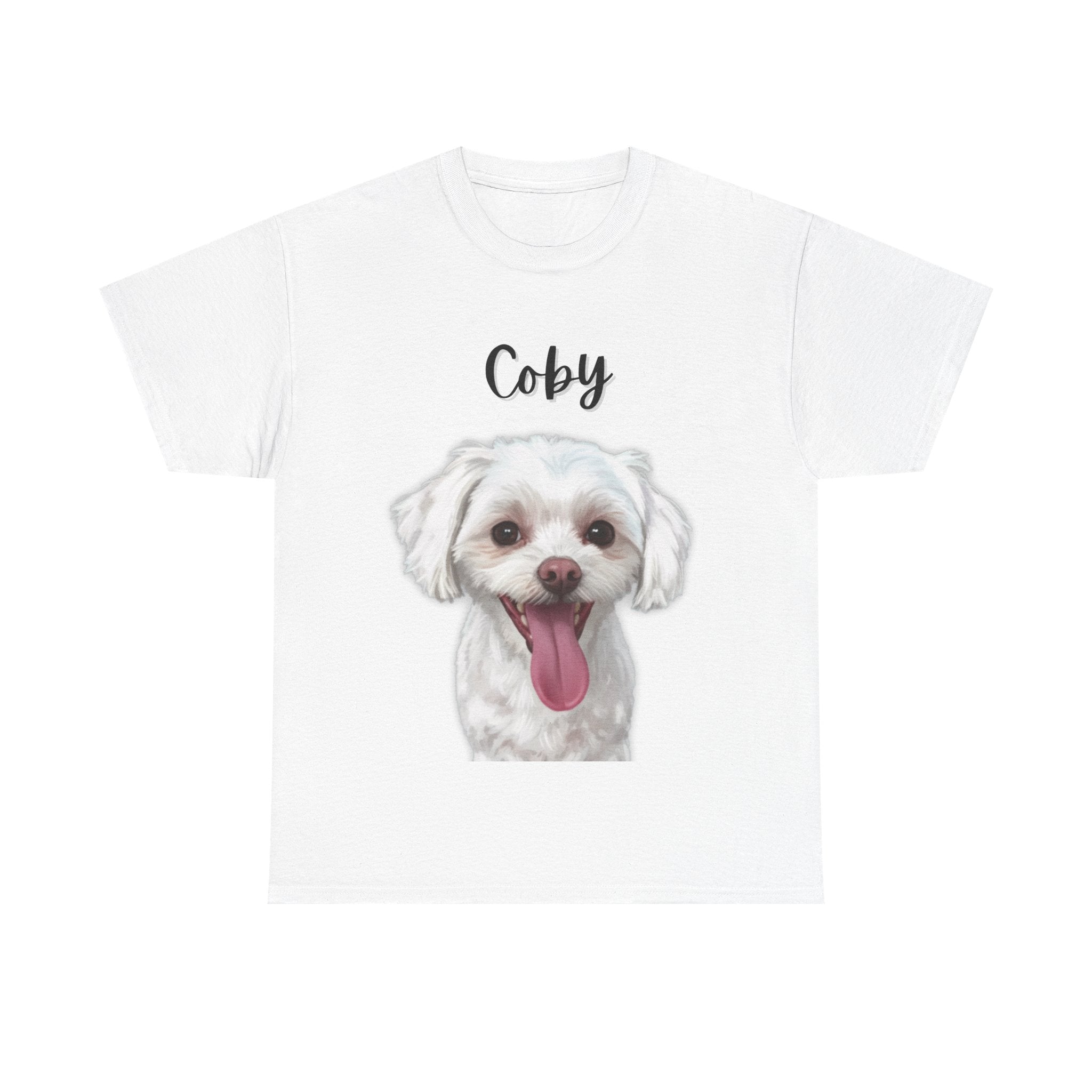 (Coby) Whimsical Dog Portrait Tee Shirt