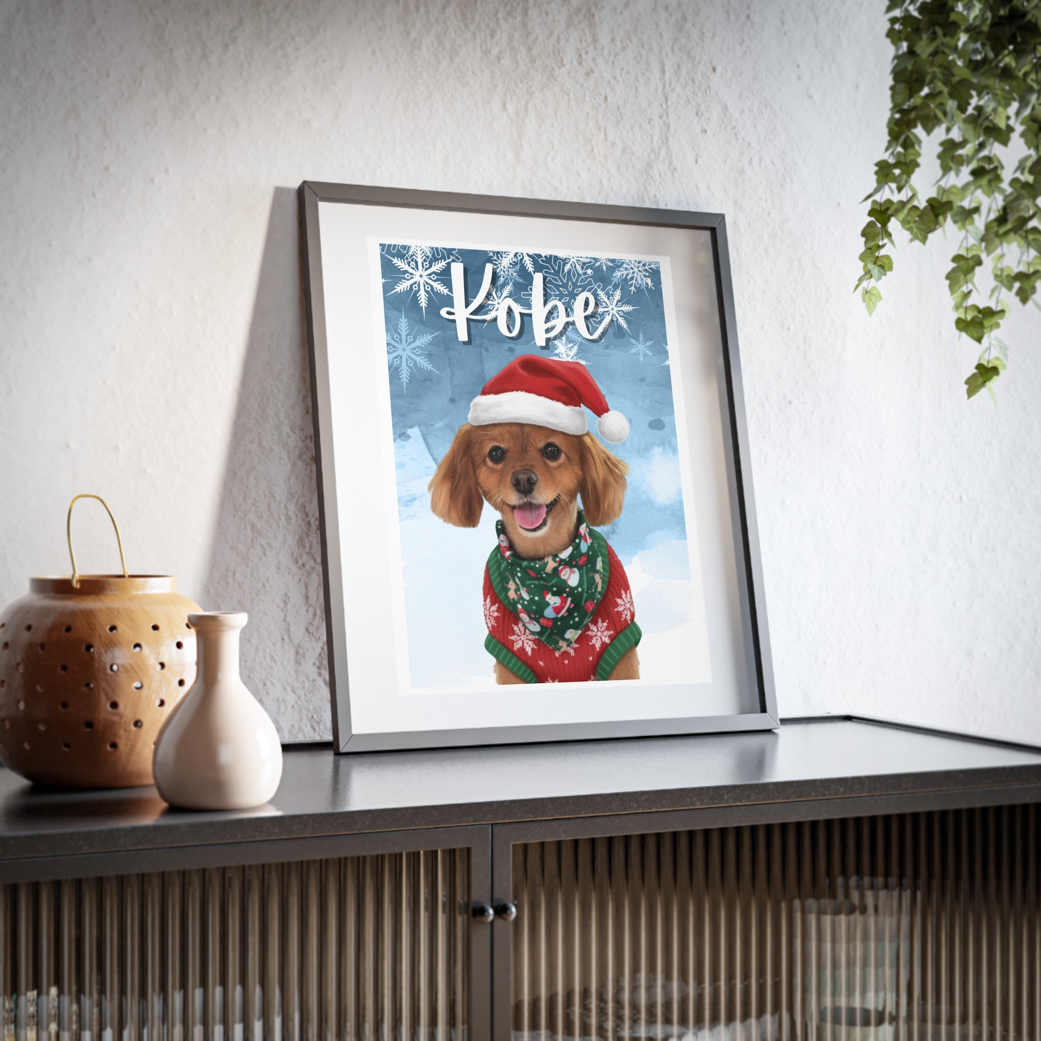 (Kobe) Playful Dog Framed Poster