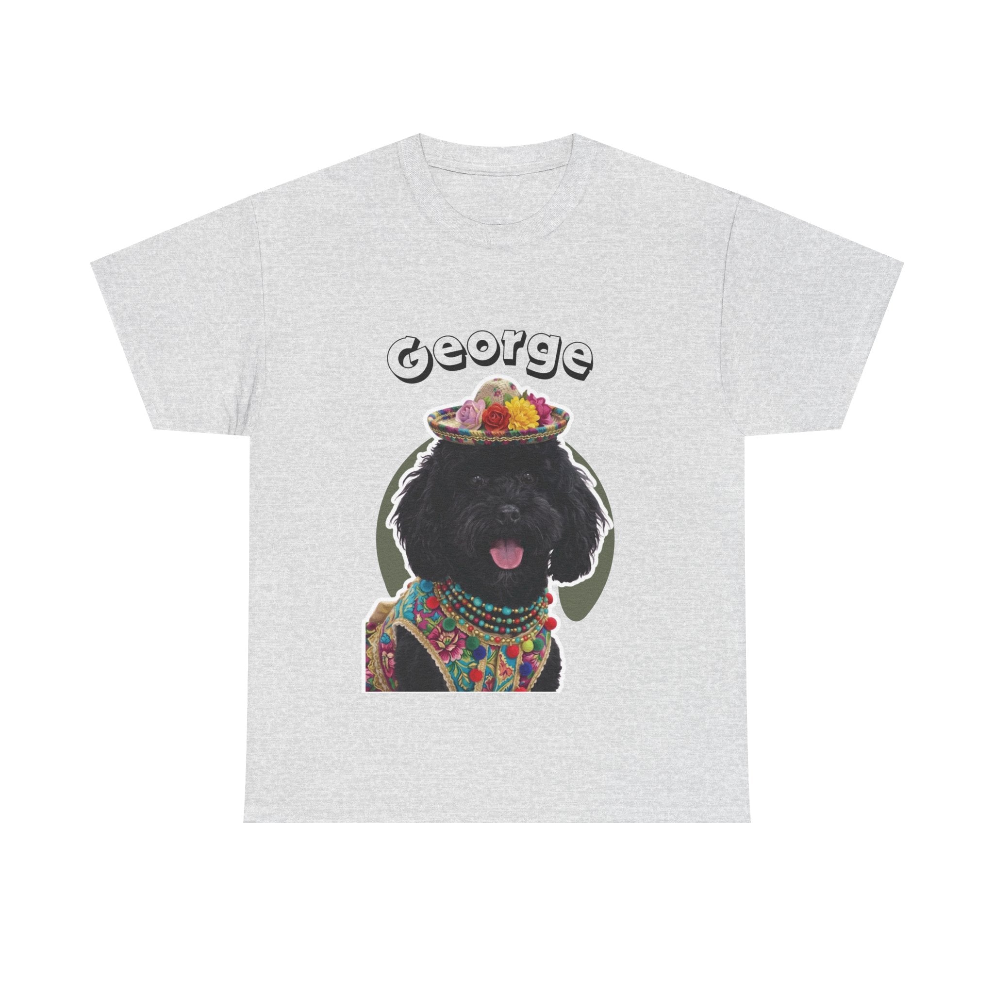(George) Whimsical Dog Portrait Tee Shirt