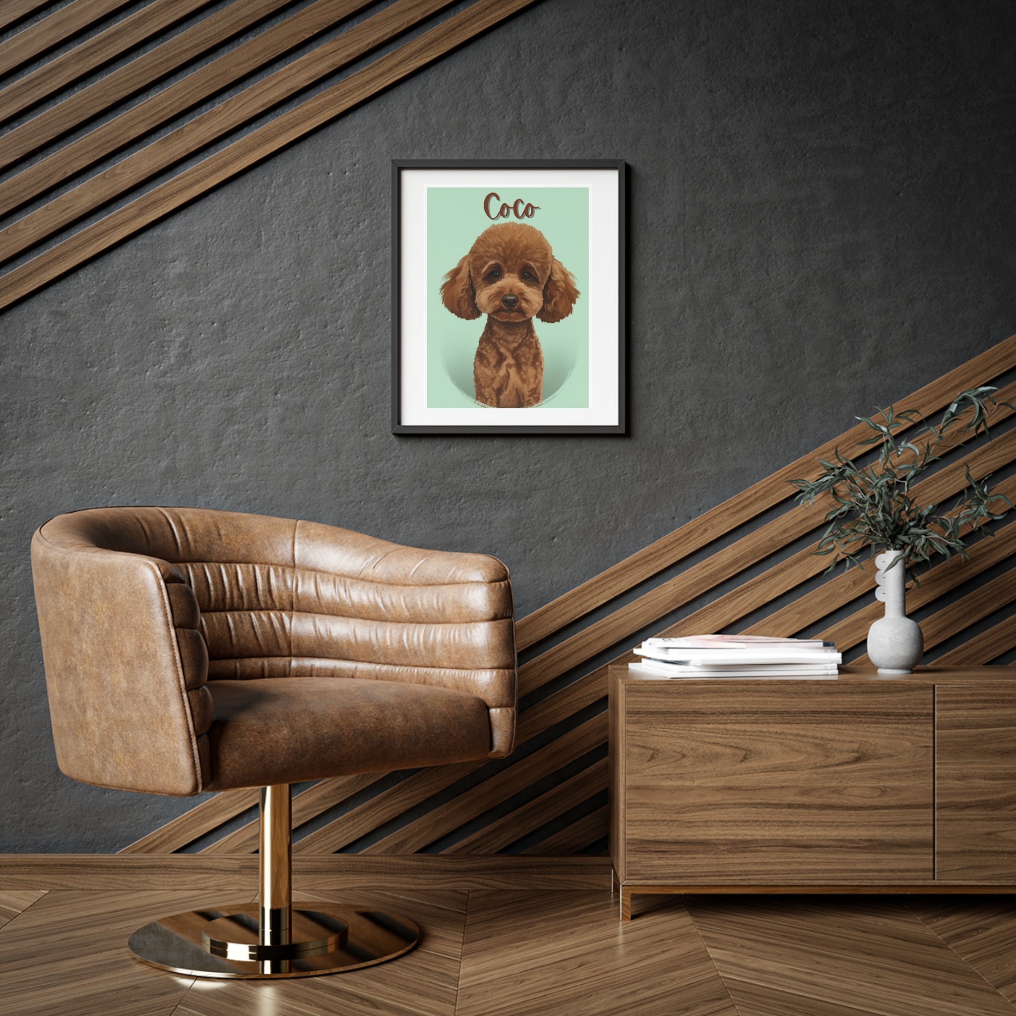 (Coco) Playful Dog Framed Poster