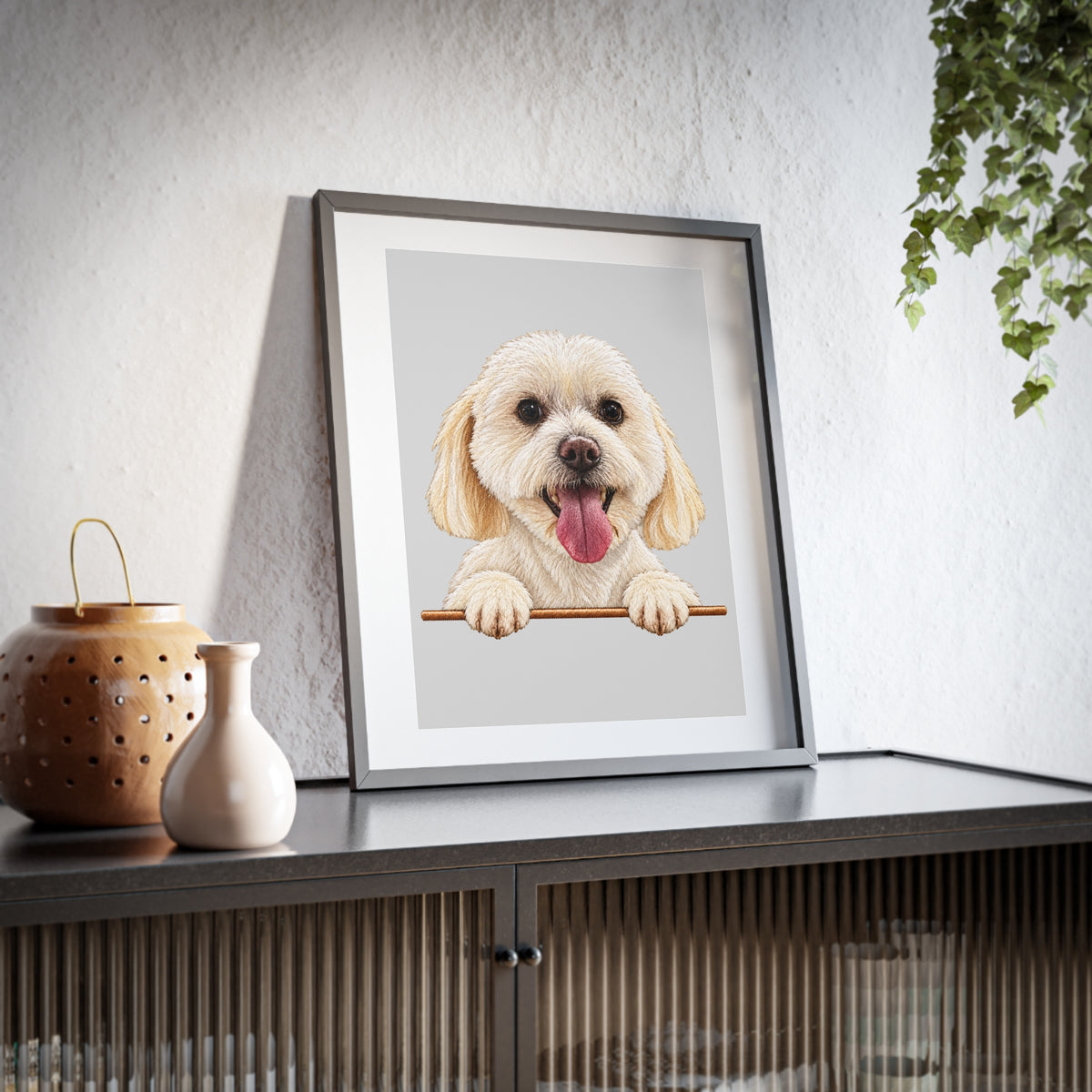 (Teddy) Playful Dog Framed Poster
