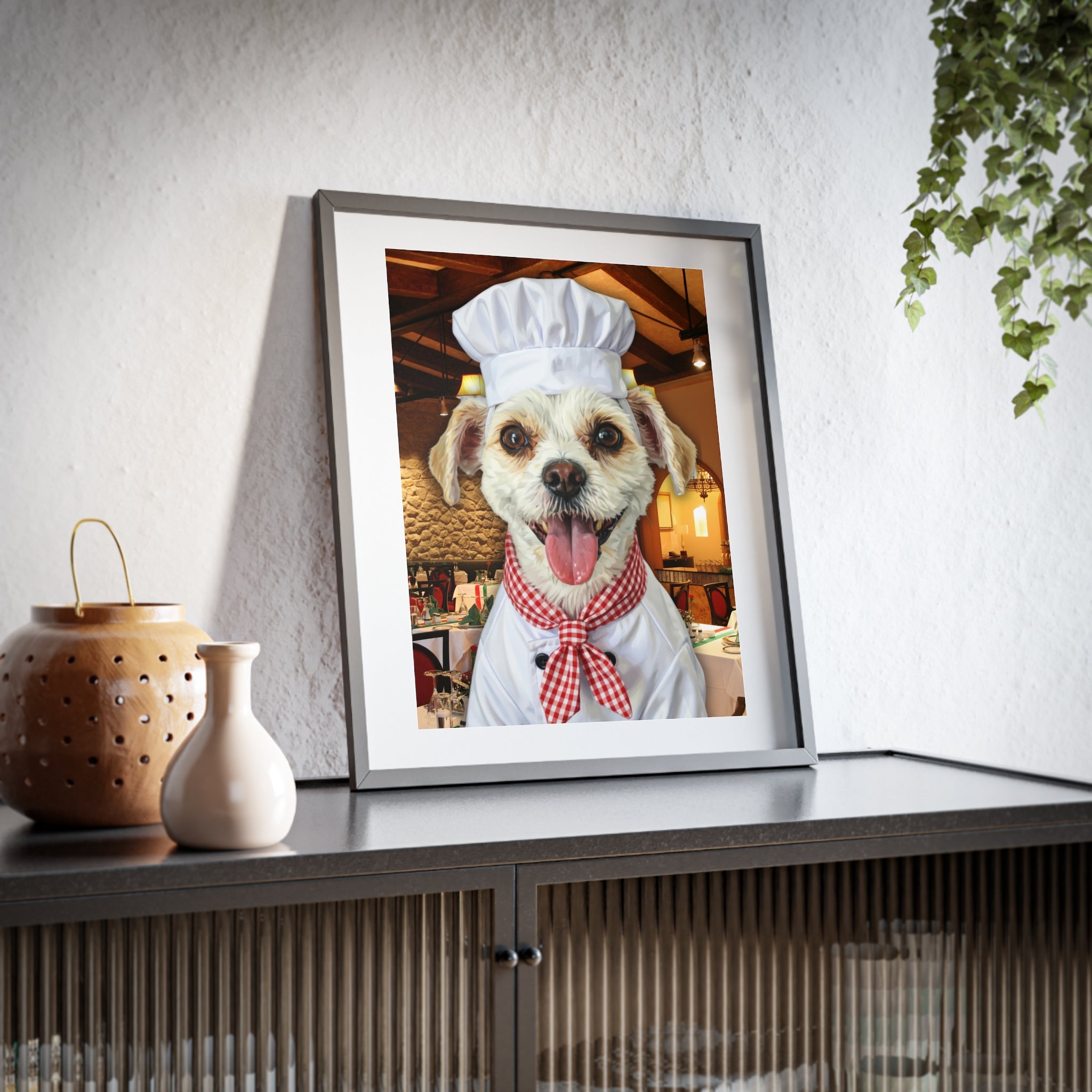 (Snowy) Playful Dog Framed Poster