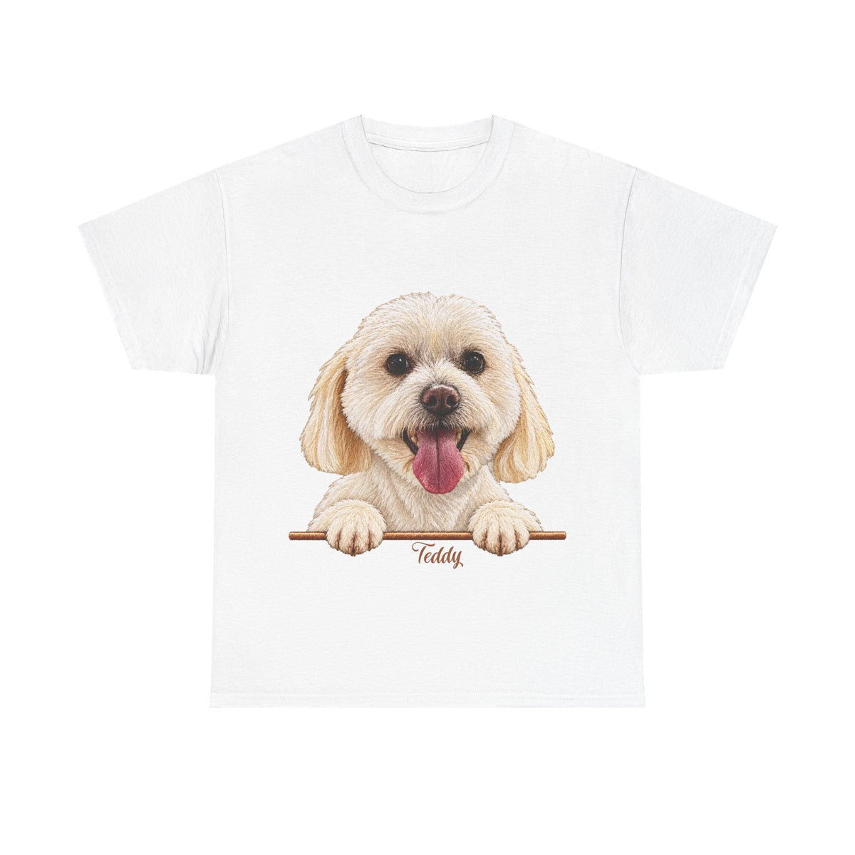 (Teddy) Whimsical Dog Portrait Tee Shirt