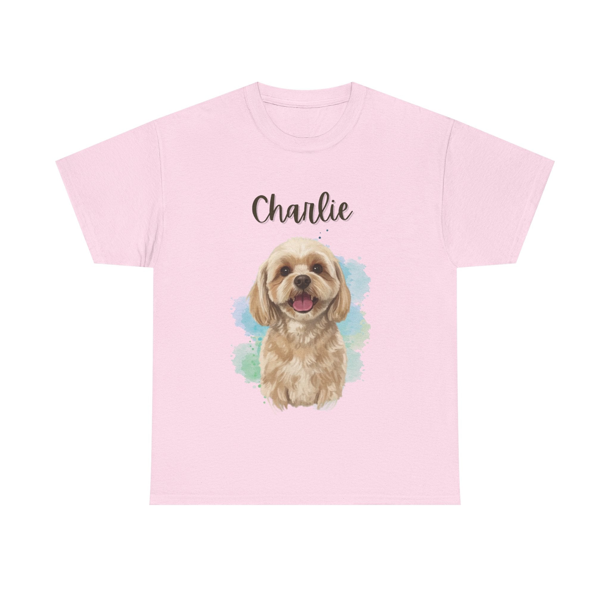 (Charlie) Whimsical Dog Portrait Tee Shirt