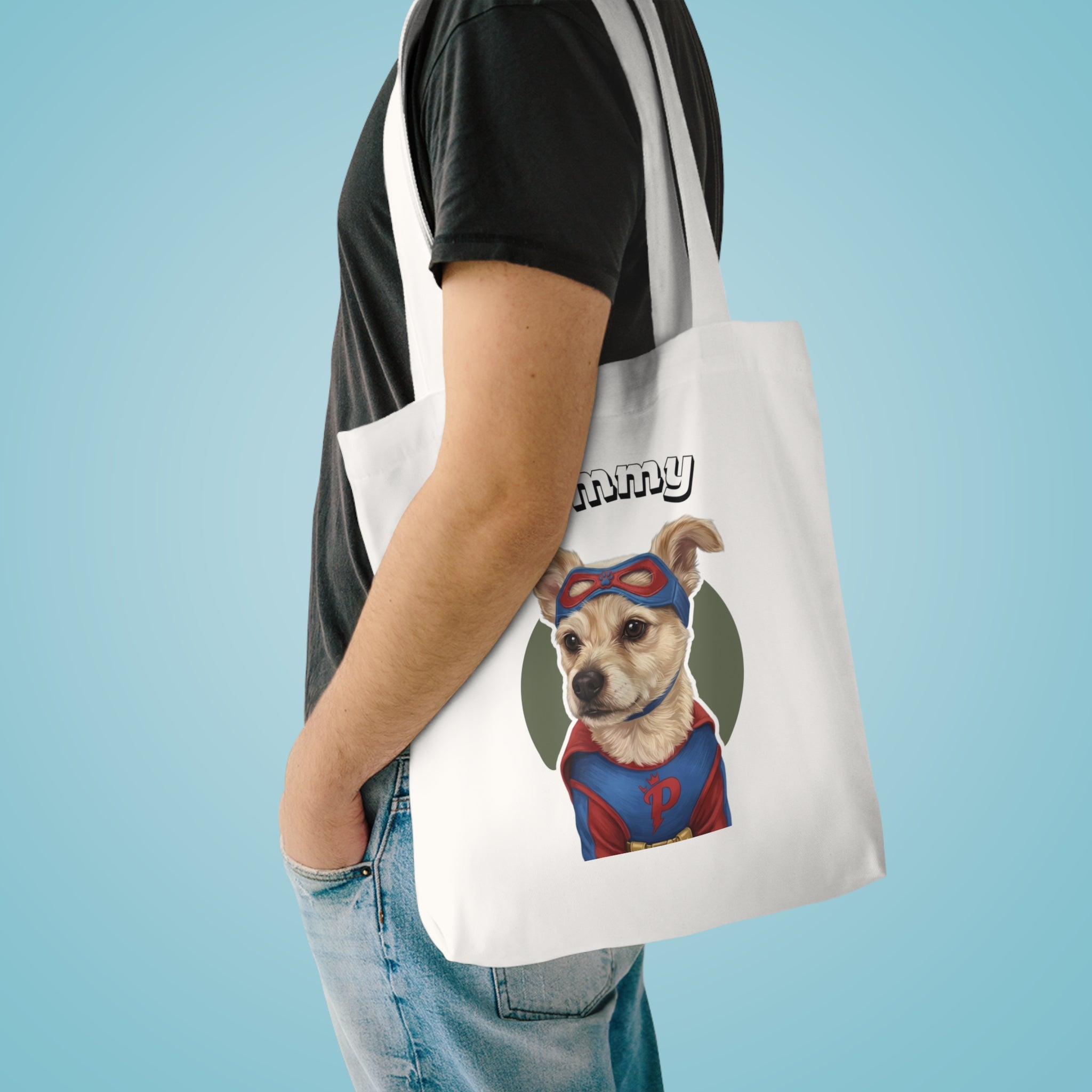 (Tommy) Personalized Dog Lover Tote Bag