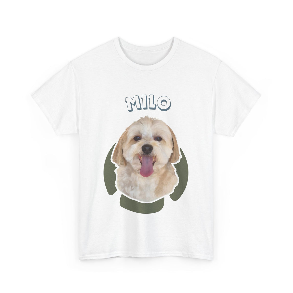 (Milo) Whimsical Dog Portrait Tee Shirt