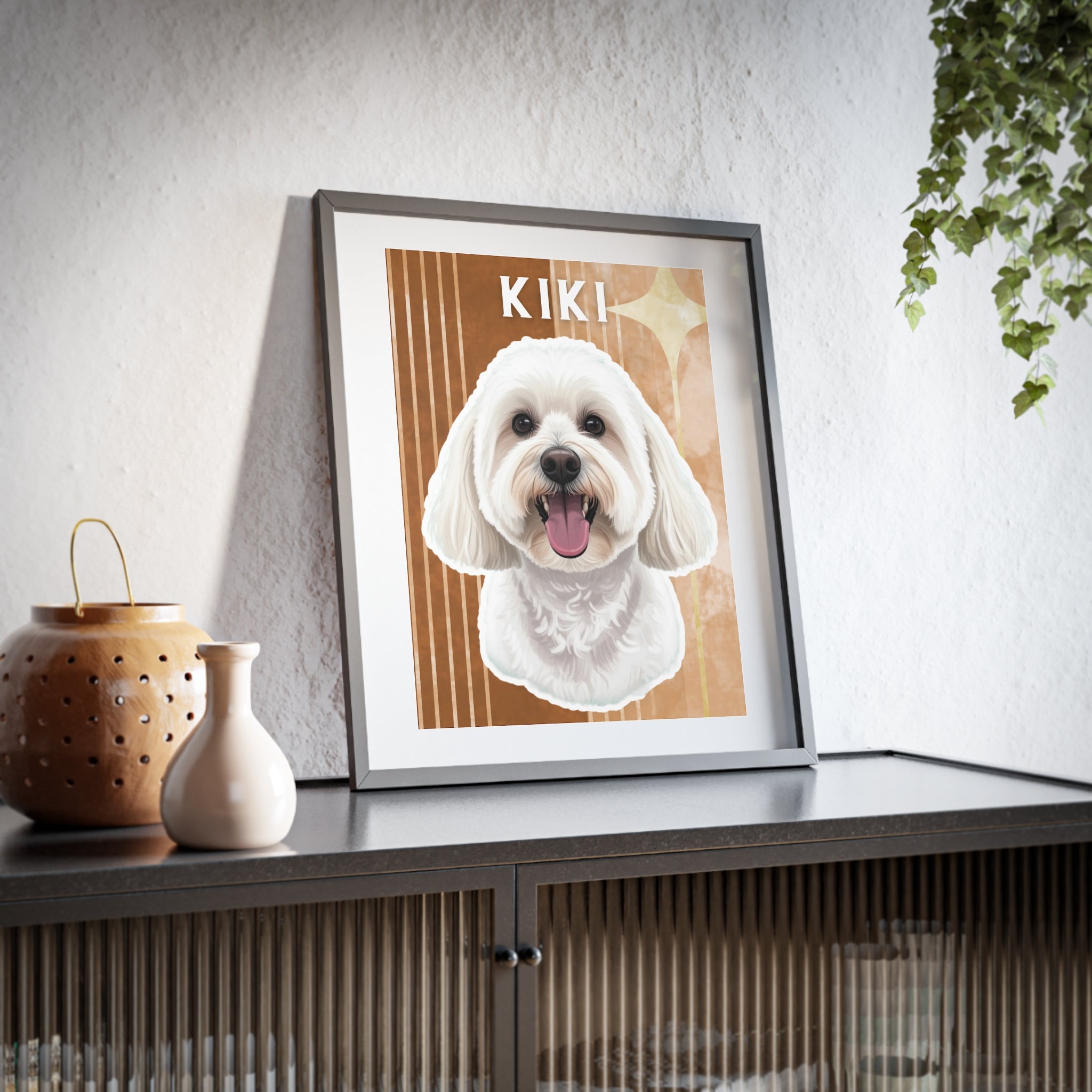 (Kiki) Playful Dog Framed Poster