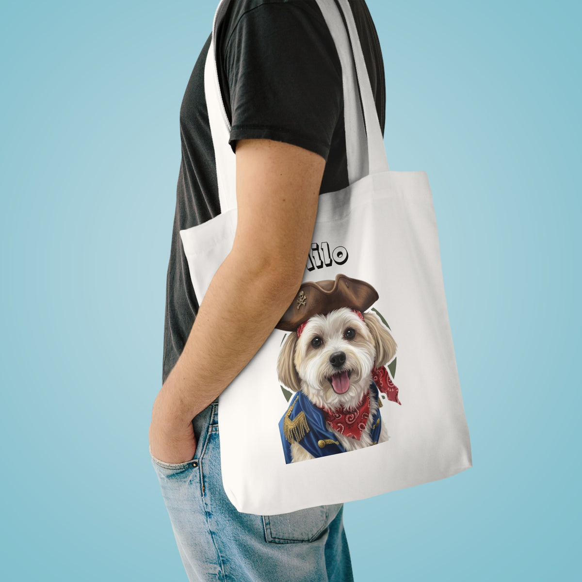 (Milo) Personalized Dog Lover Tote Bag