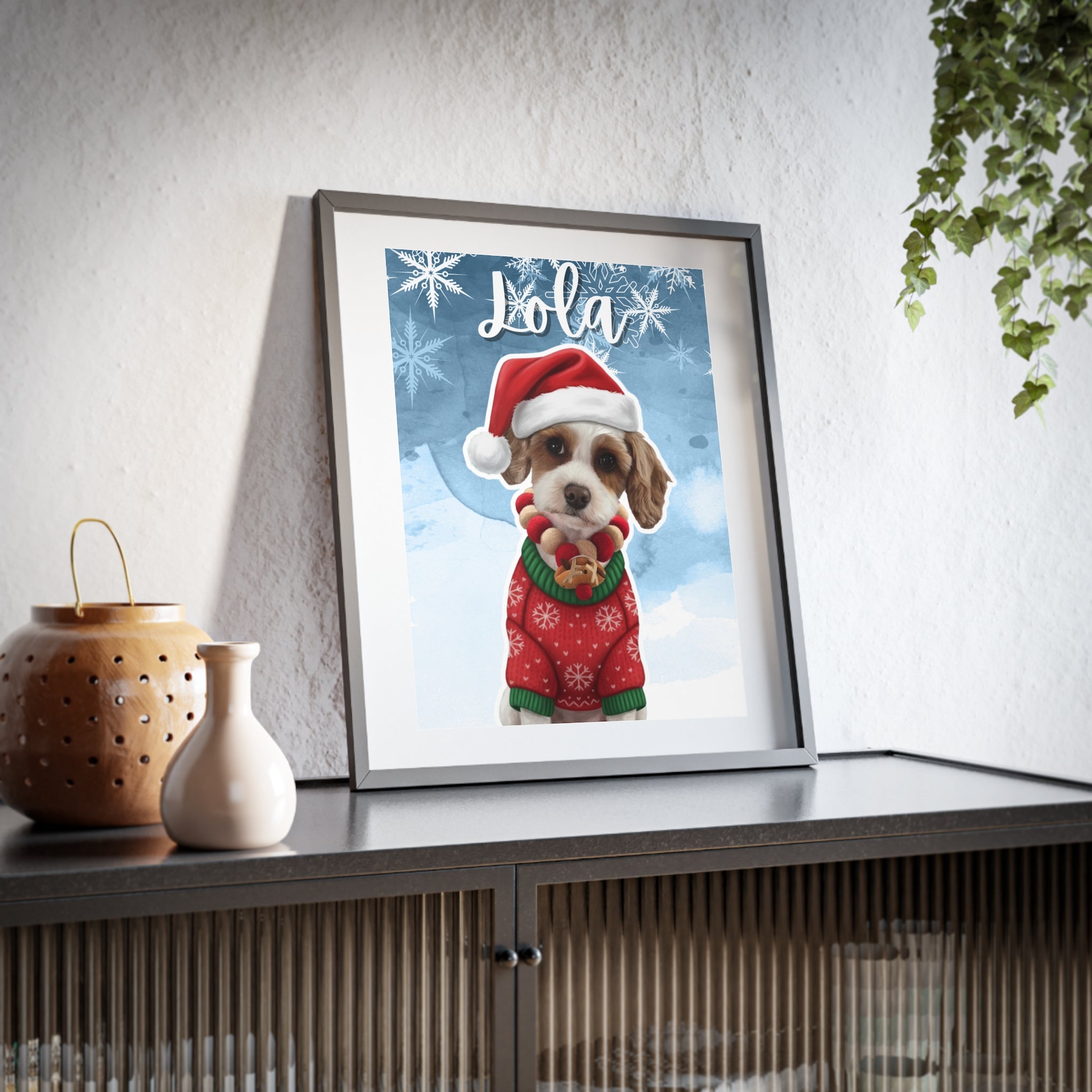 (Lola) Playful Dog Framed Poster
