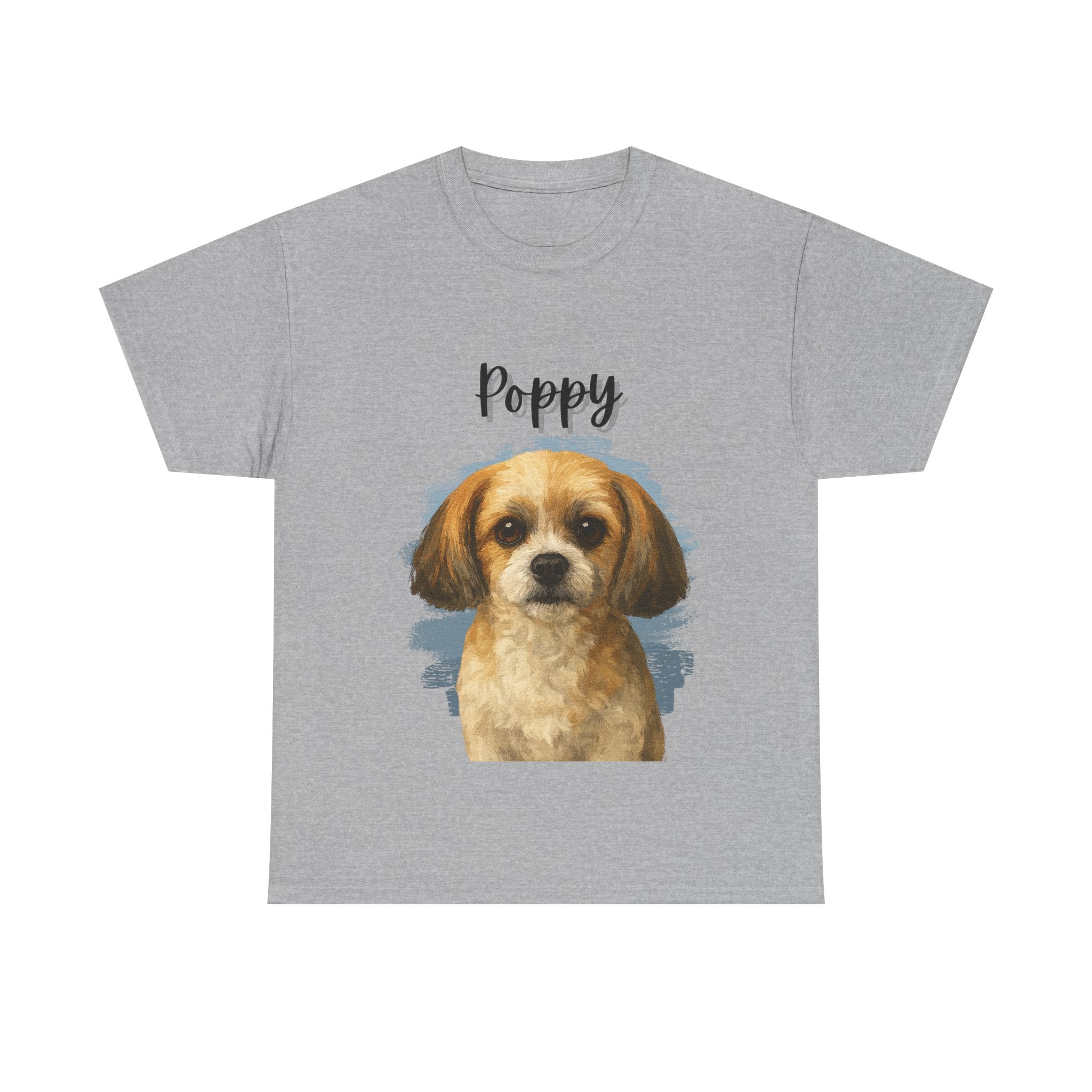 (Poppy) Whimsical Dog Portrait Tee Shirt