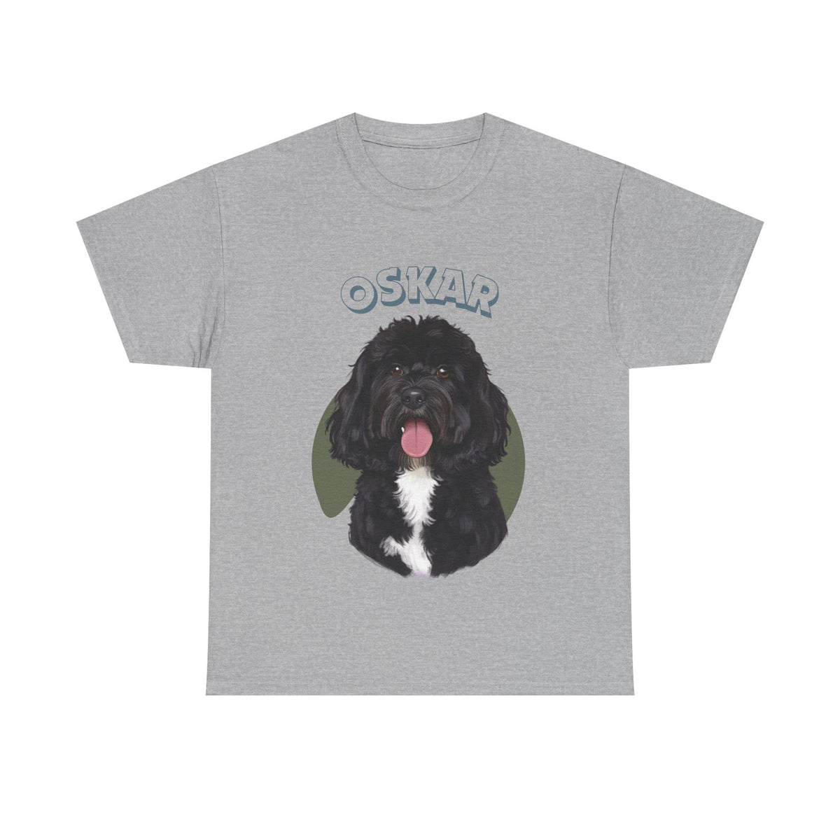 (Oskar) Whimsical Dog Portrait Tee Shirt