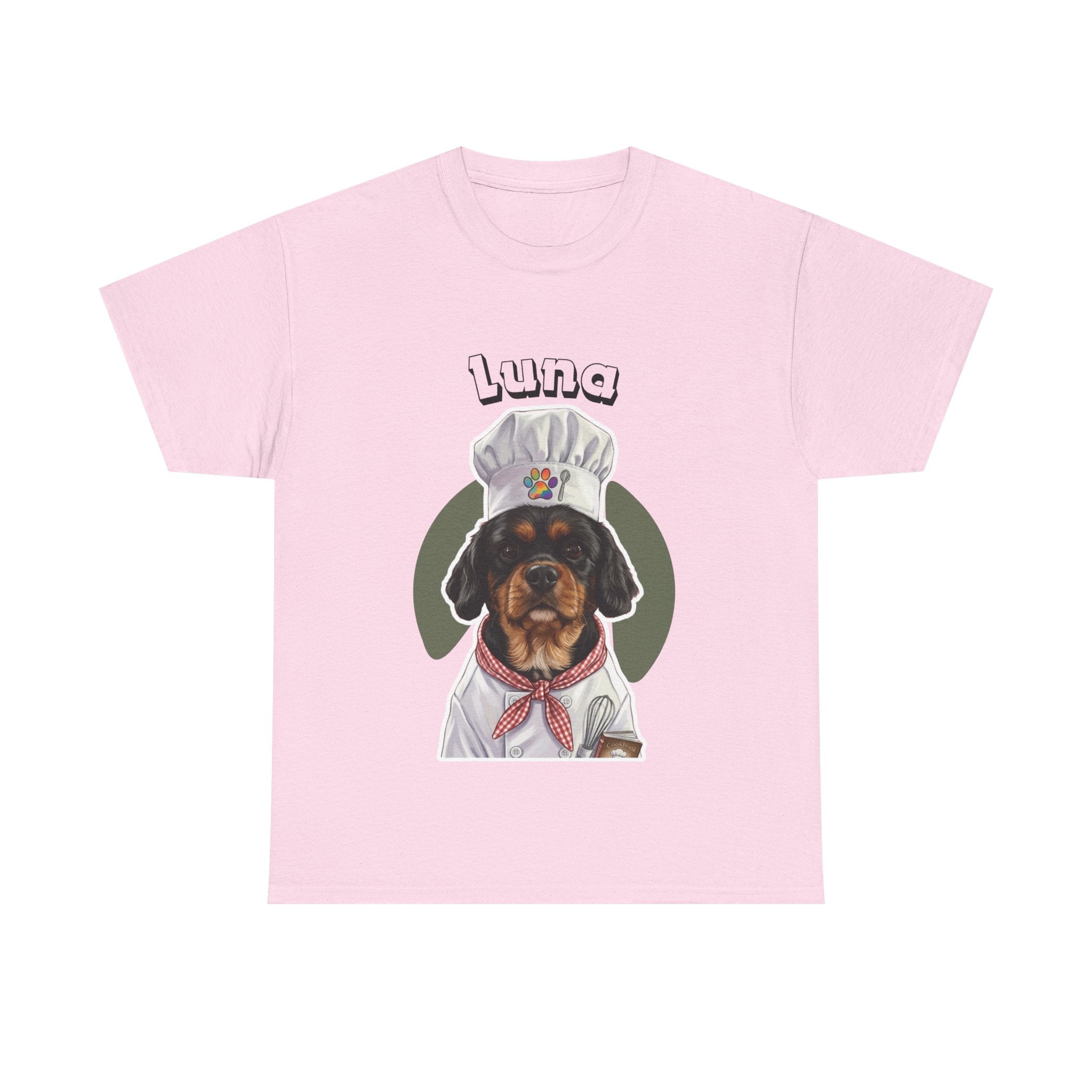 (Luna) Whimsical Dog Portrait Tee Shirt