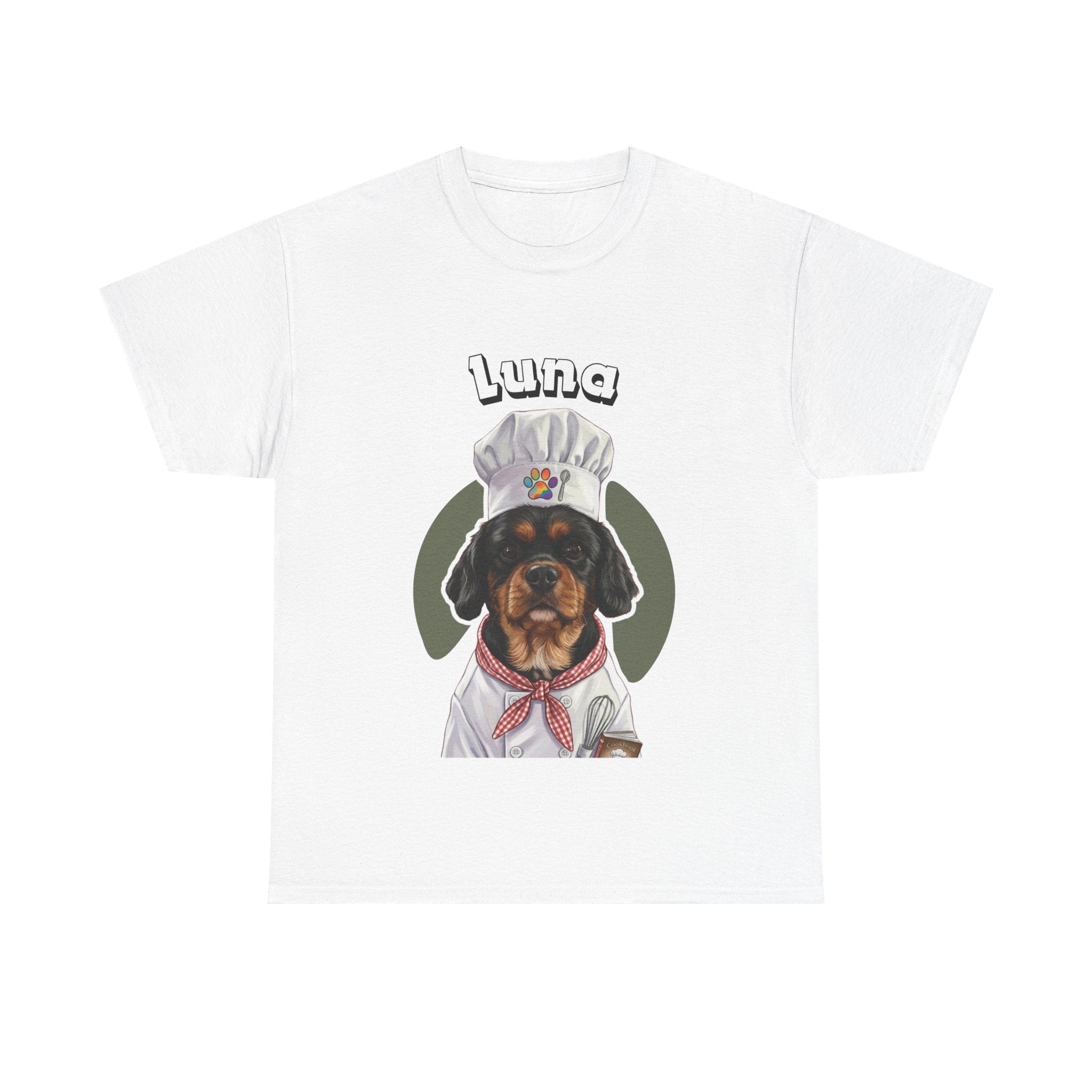 (Luna) Whimsical Dog Portrait Tee Shirt