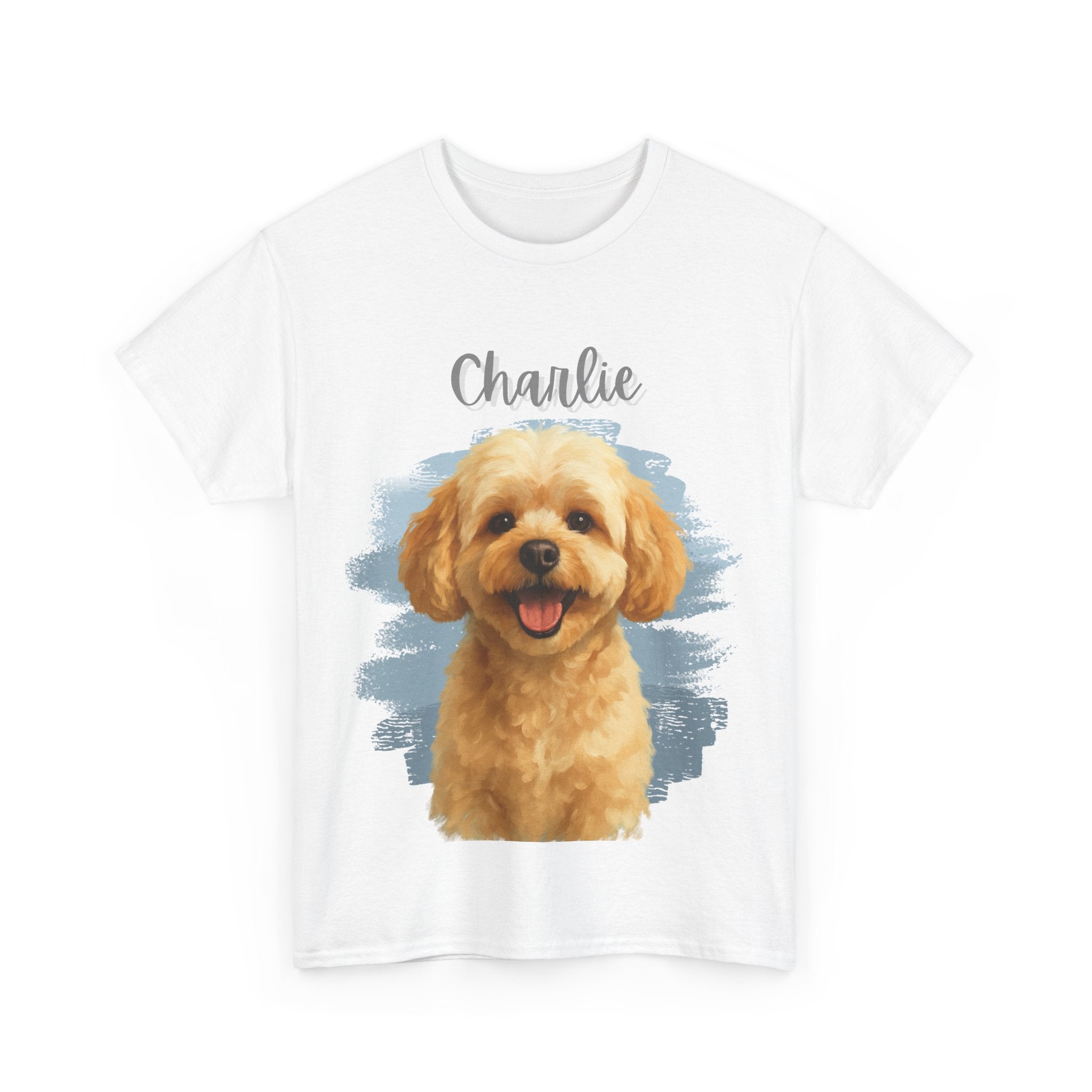 (Charlie) Whimsical Dog Portrait Tee Shirt