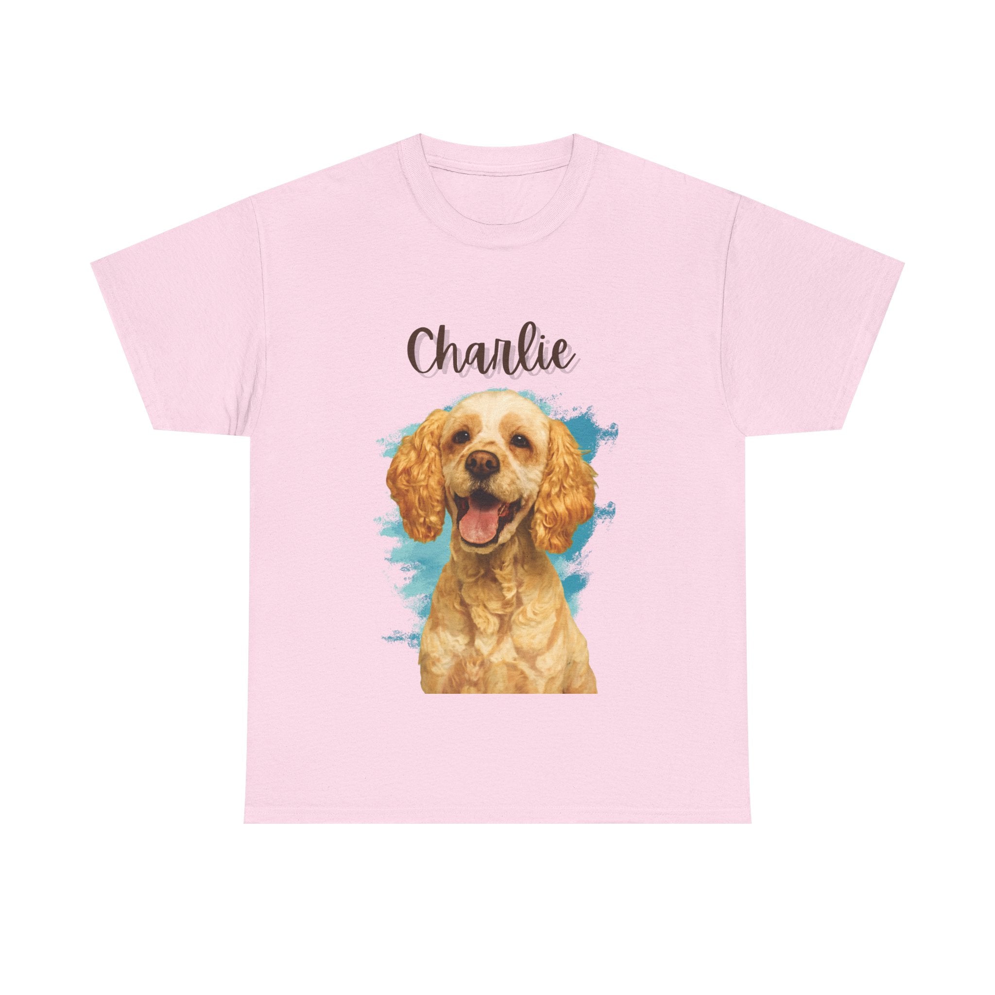 (Charlie) Whimsical Dog Portrait Tee Shirt