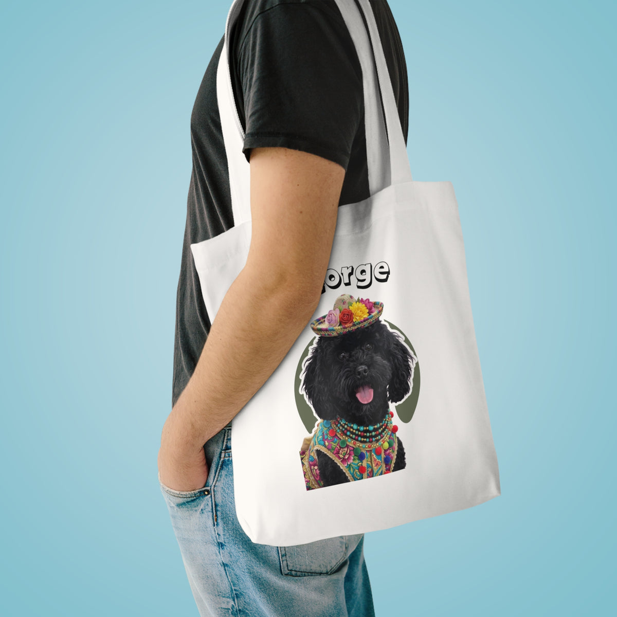 (George) Personalized Dog Lover Tote Bag