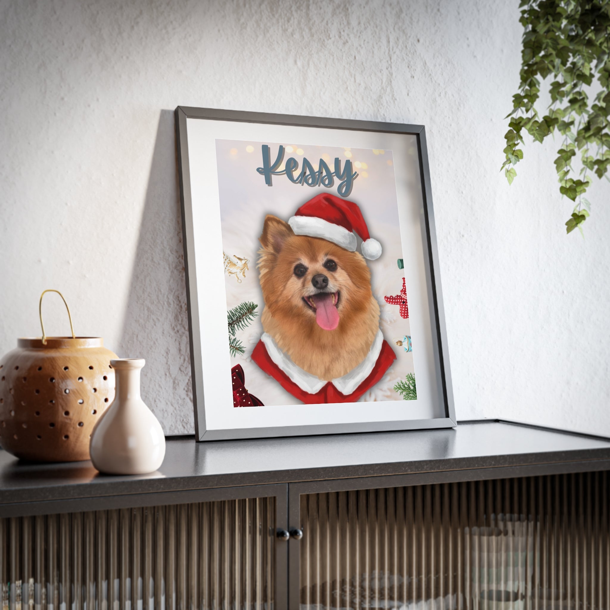 (Kessy) Playful Dog Framed Poster