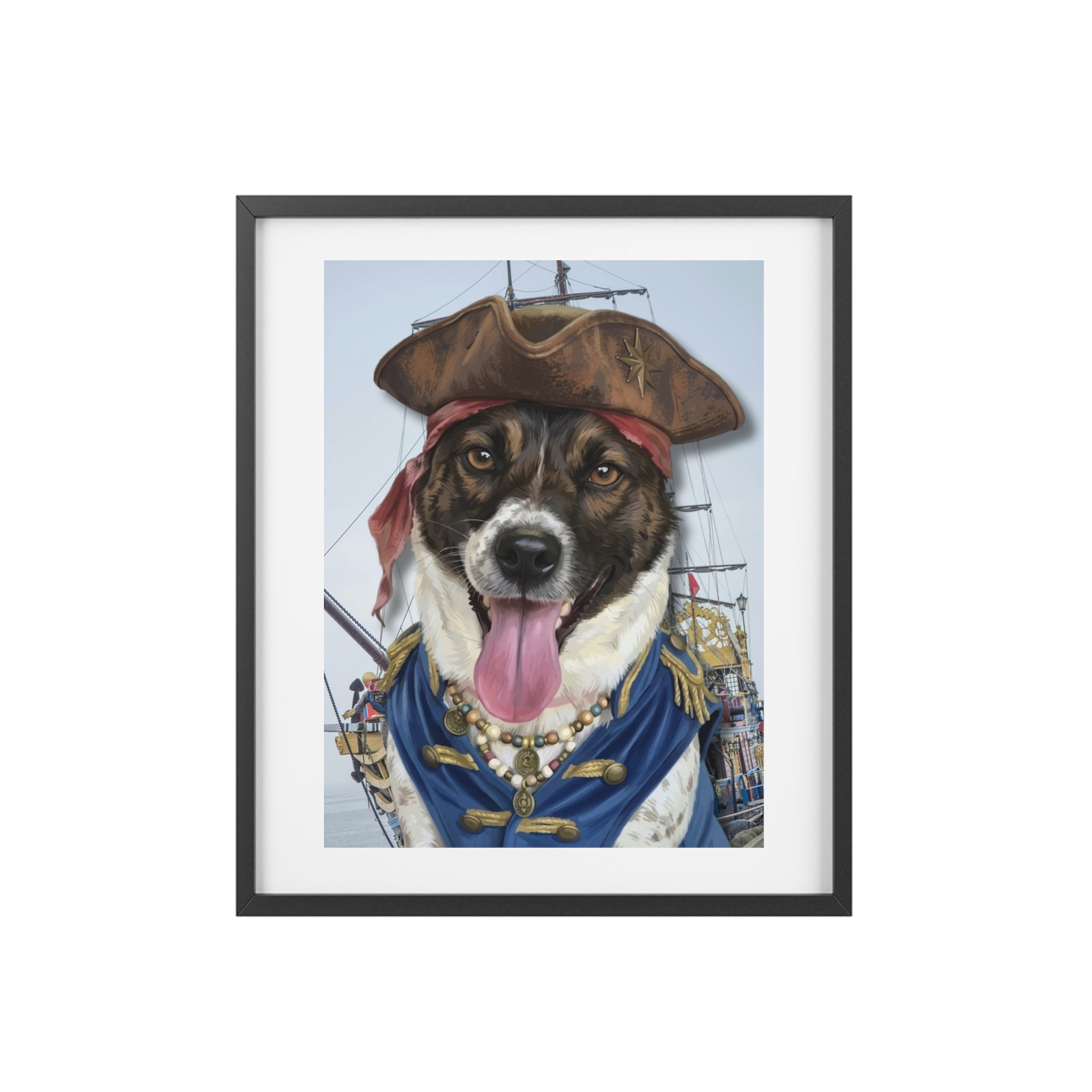 (Ache) Playful Dog Framed Poster
