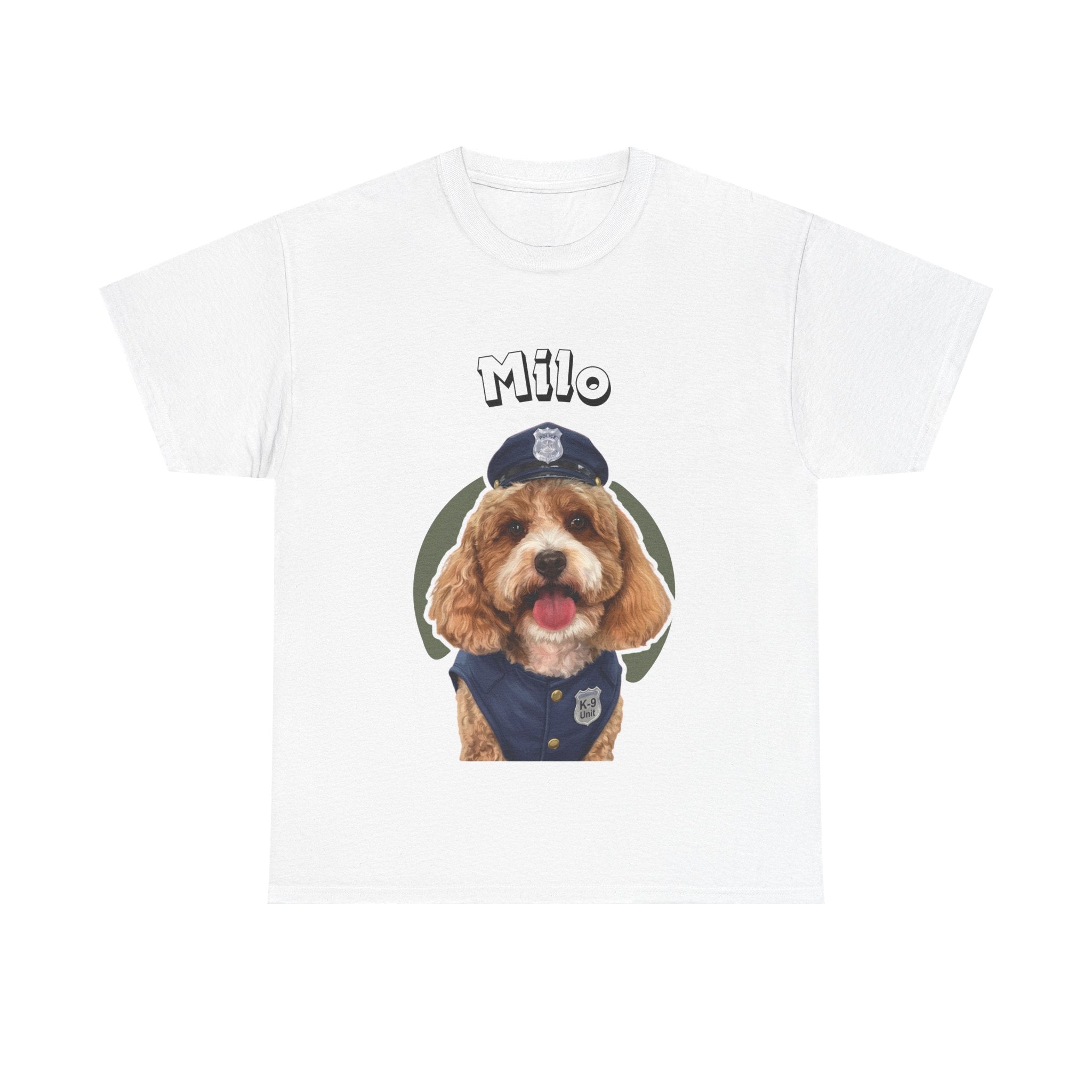 (Milo) Whimsical Dog Portrait Tee Shirt