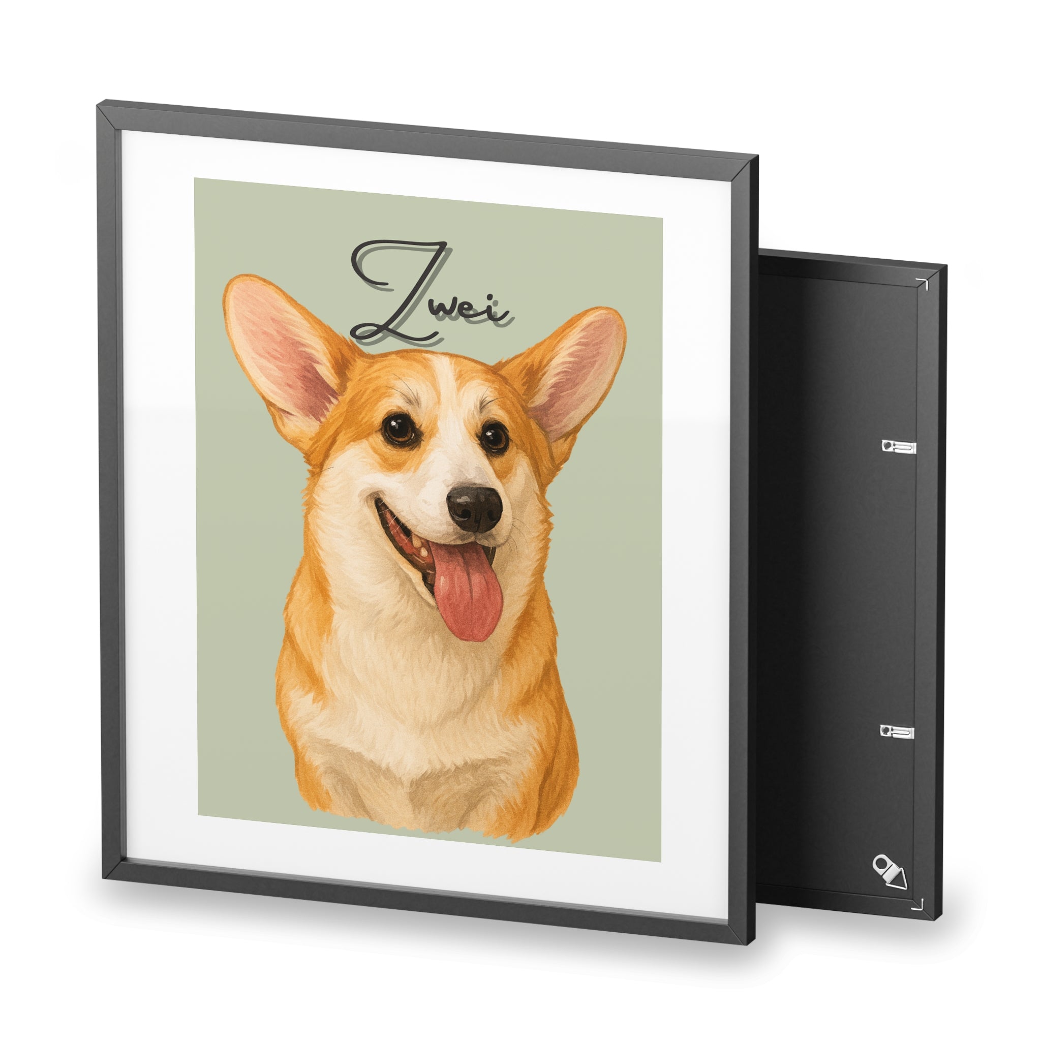 (Zwei) Playful Dog Framed Poster