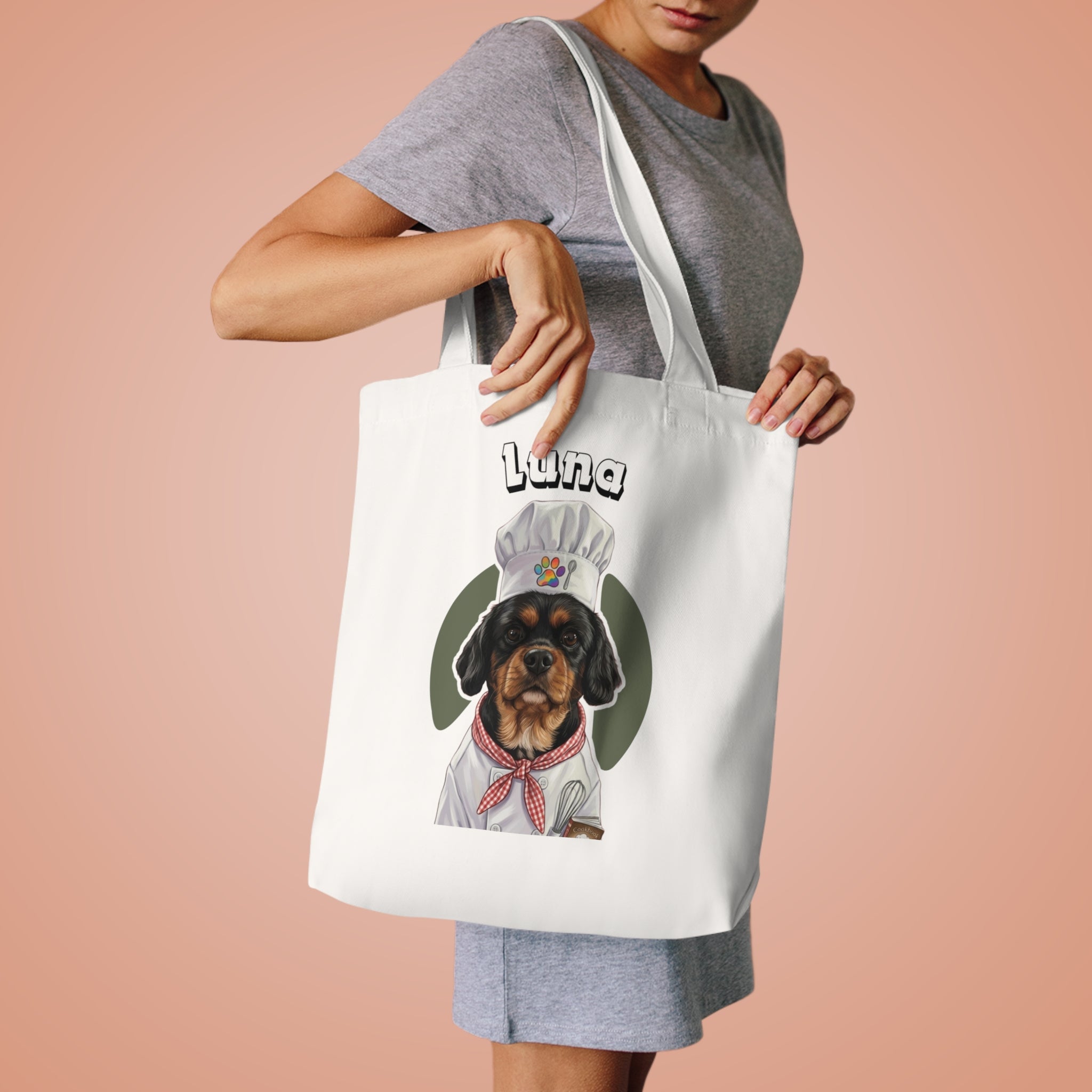 (Luna) Personalized Dog Lover Tote Bag