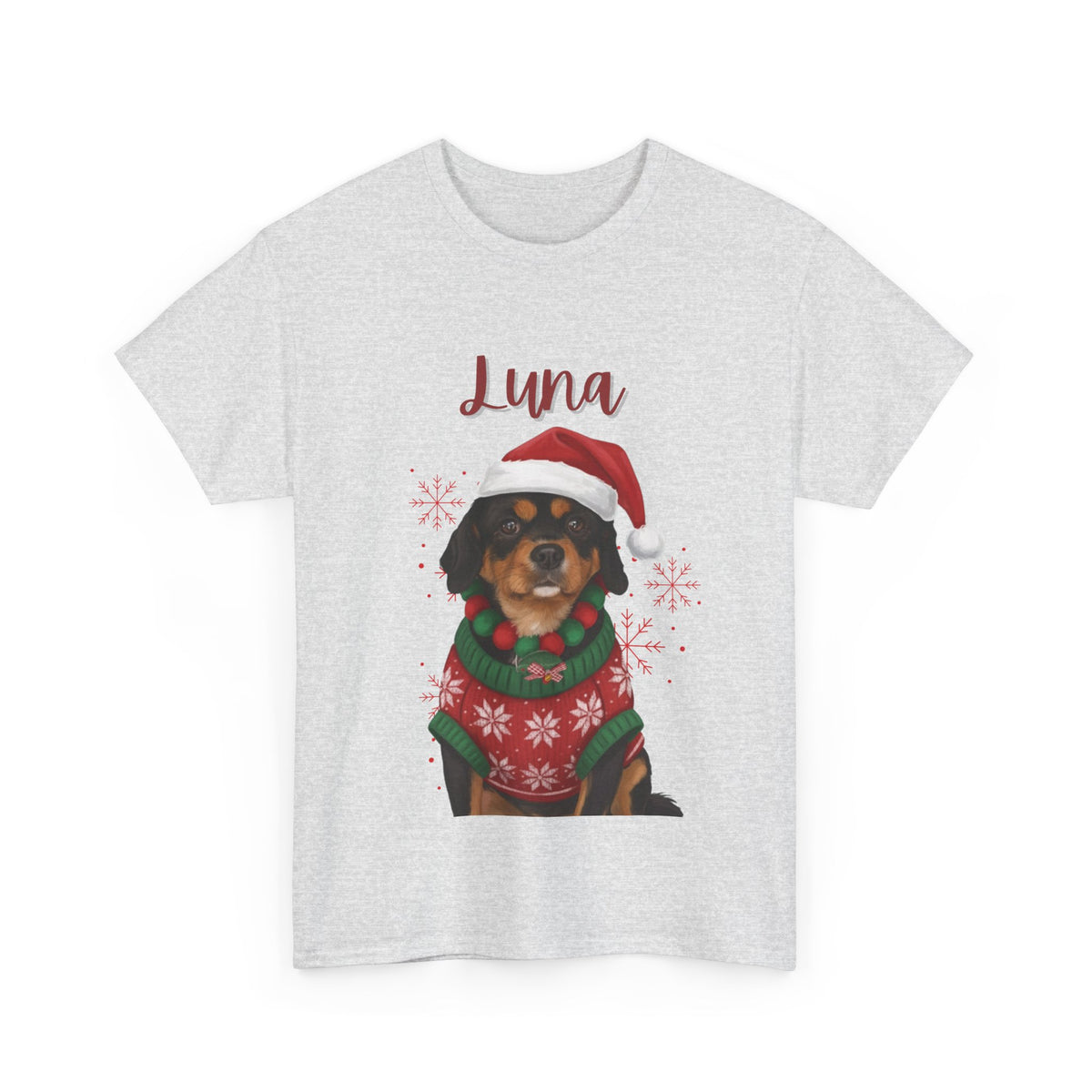 (Luna) Whimsical Dog Portrait Tee Shirt