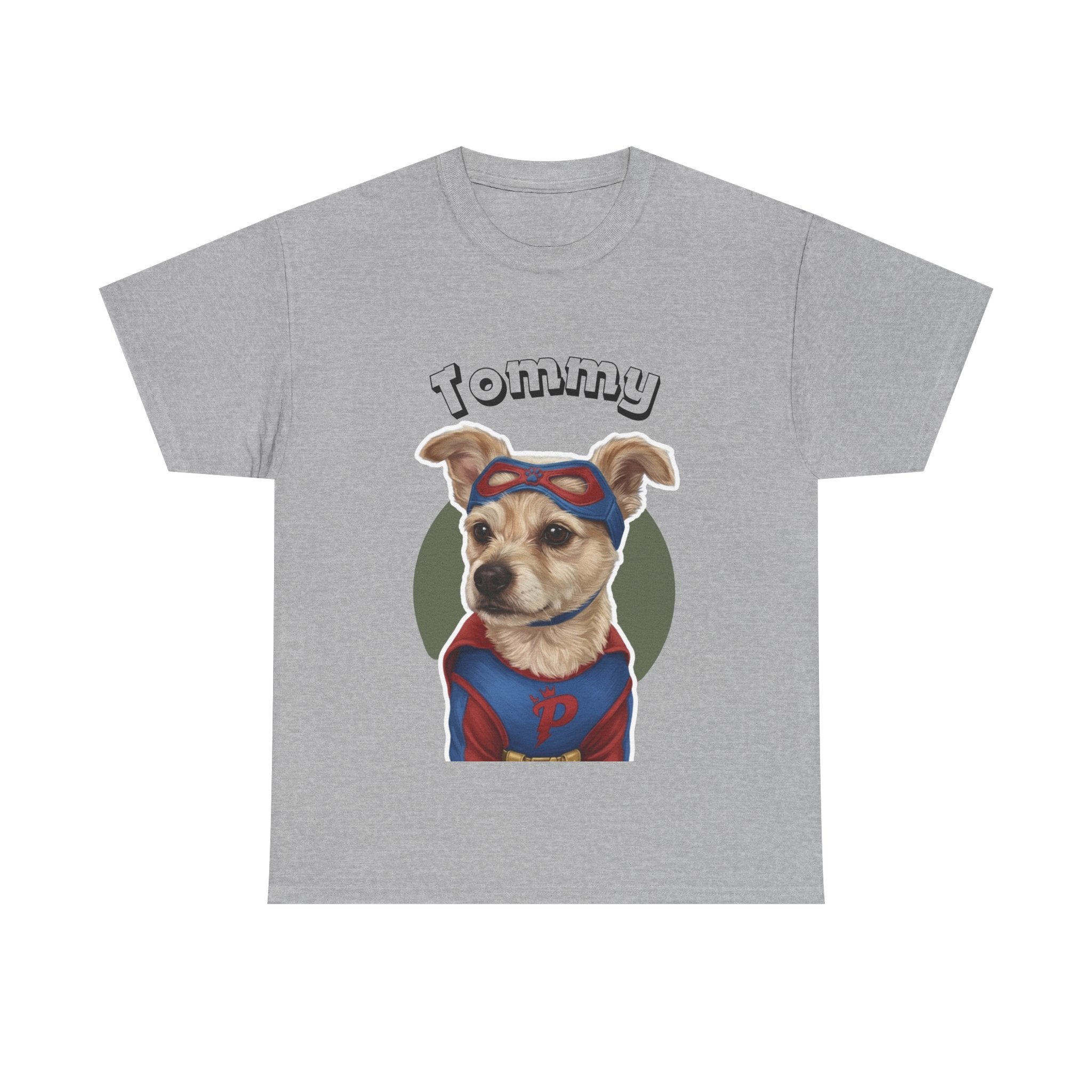 (Tommy) Whimsical Dog Portrait Tee Shirt