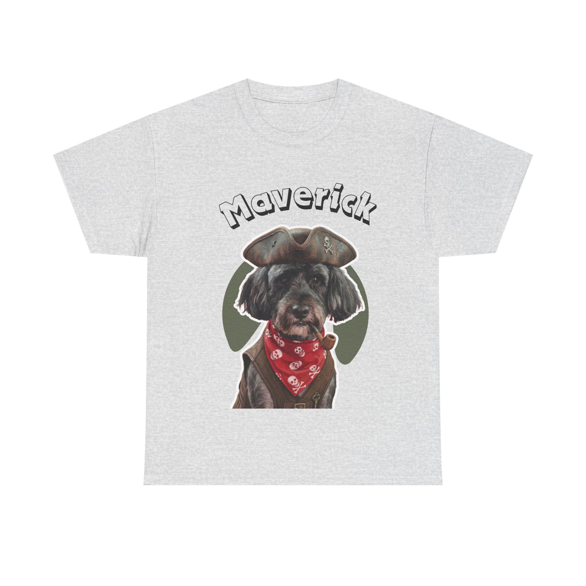 (Maverick) Whimsical Dog Portrait Tee Shirt