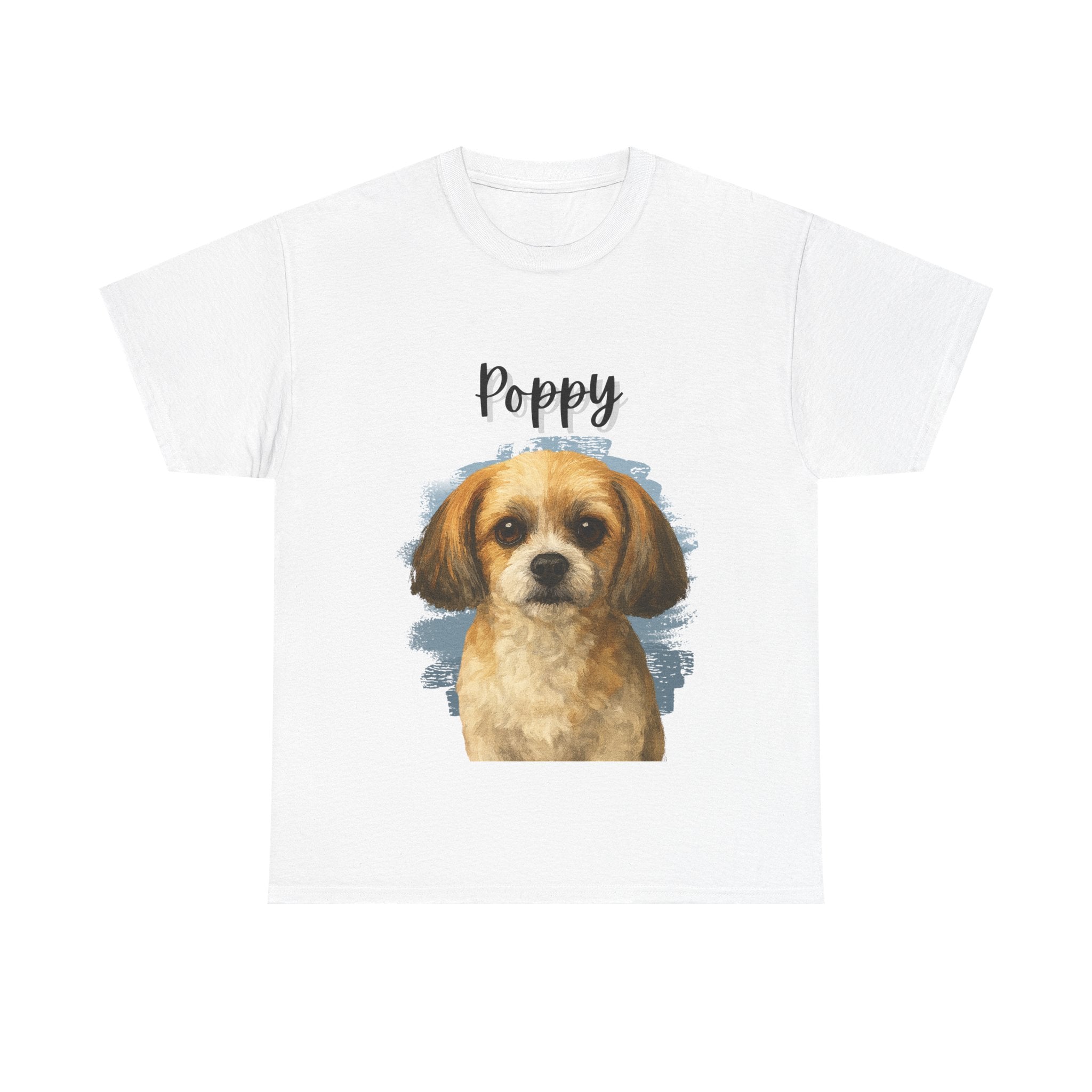 (Poppy) Whimsical Dog Portrait Tee Shirt