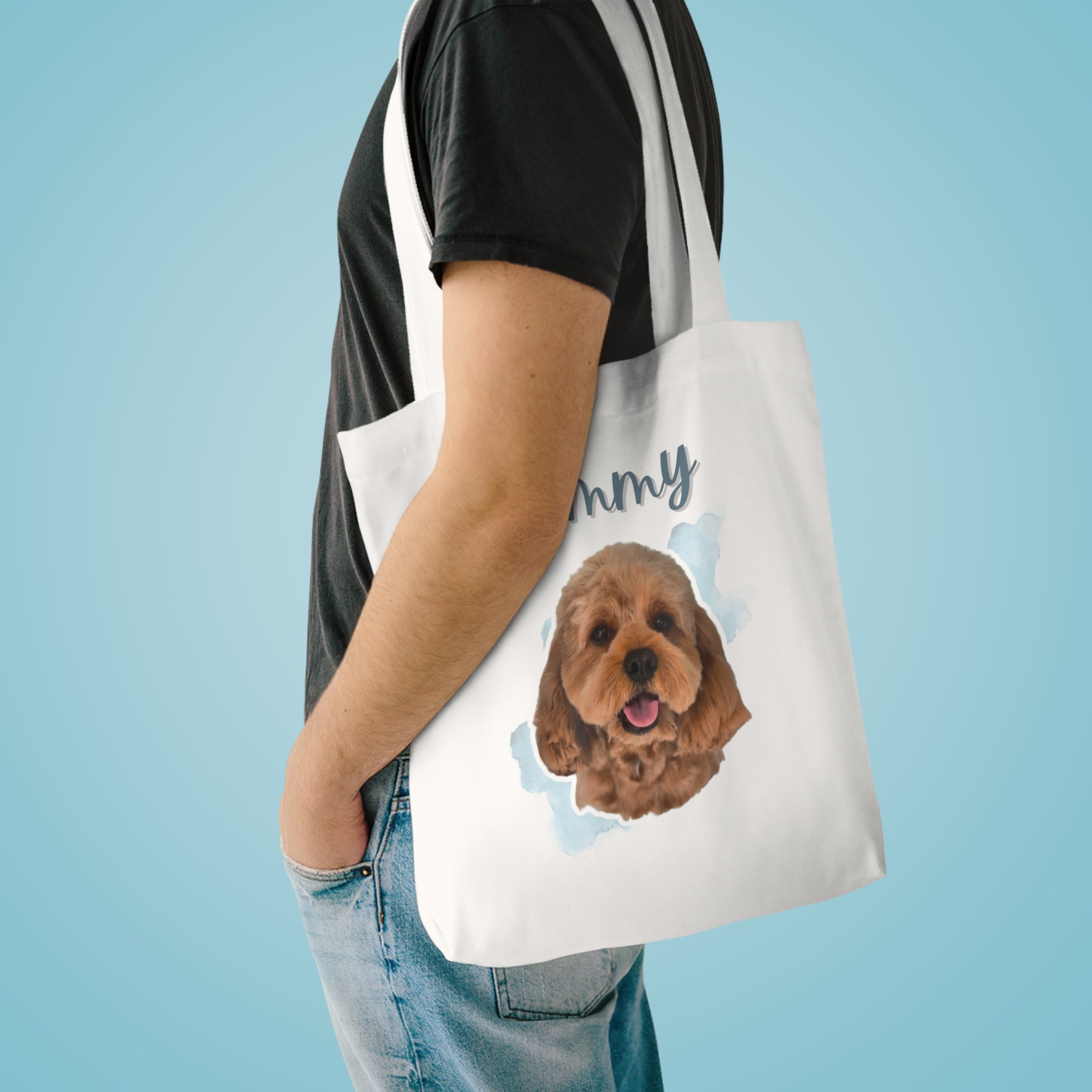 (Tommy) Personalized Dog Lover Tote Bag
