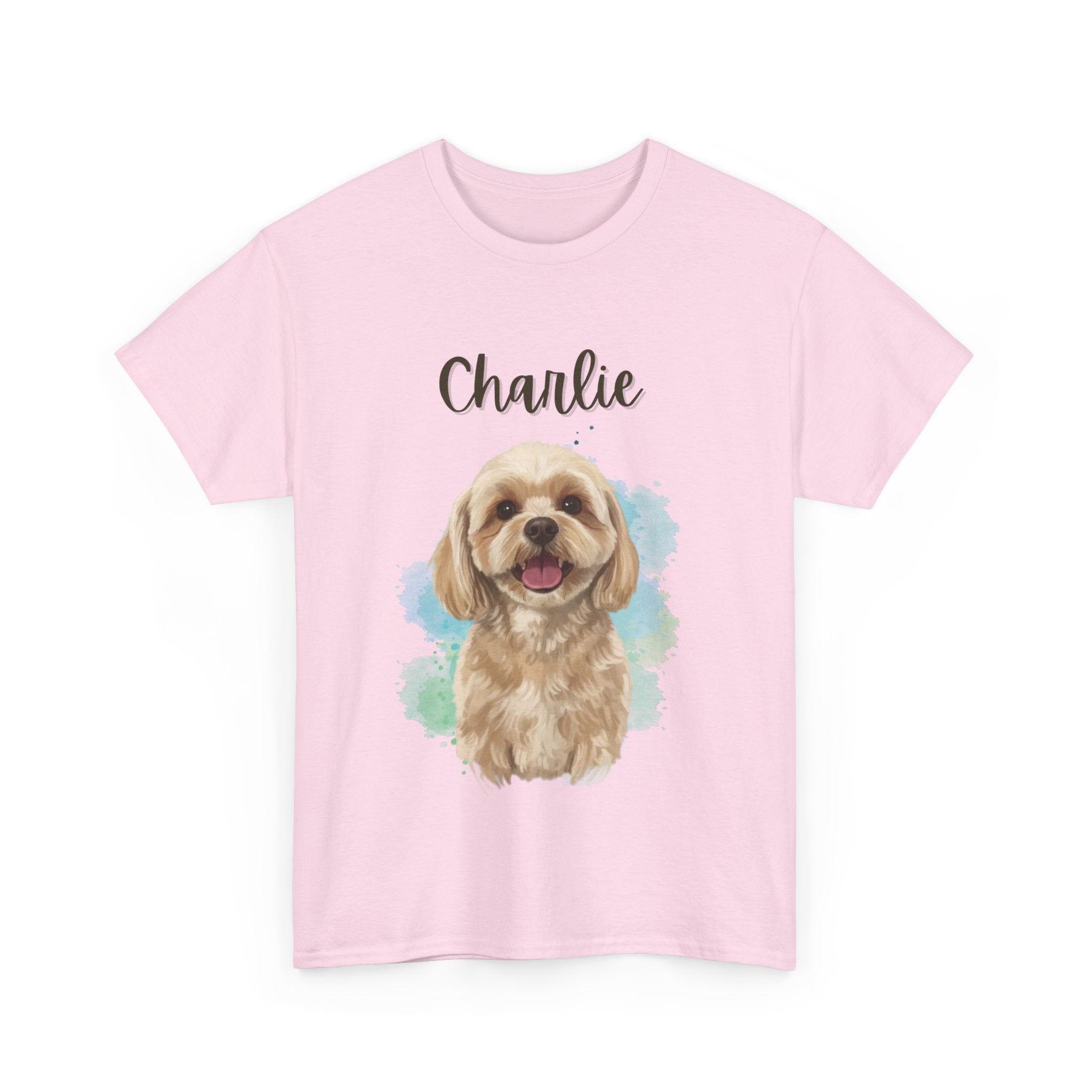 (Charlie) Whimsical Dog Portrait Tee Shirt