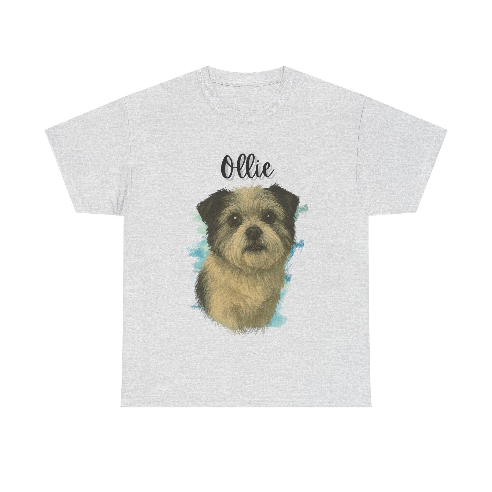 (Ollie) Whimsical Dog Portrait Tee Shirt