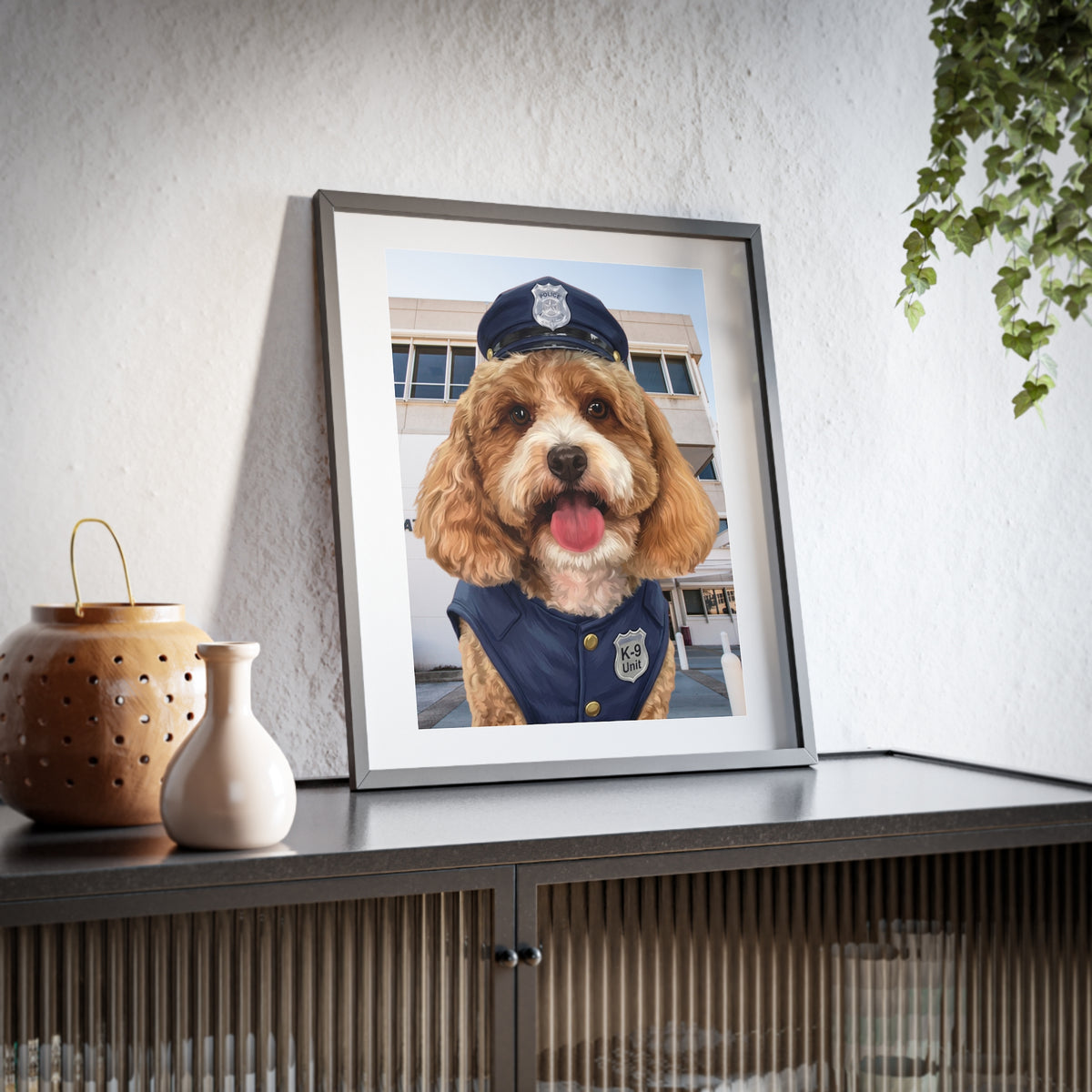 (Milo) Playful Dog Framed Poster