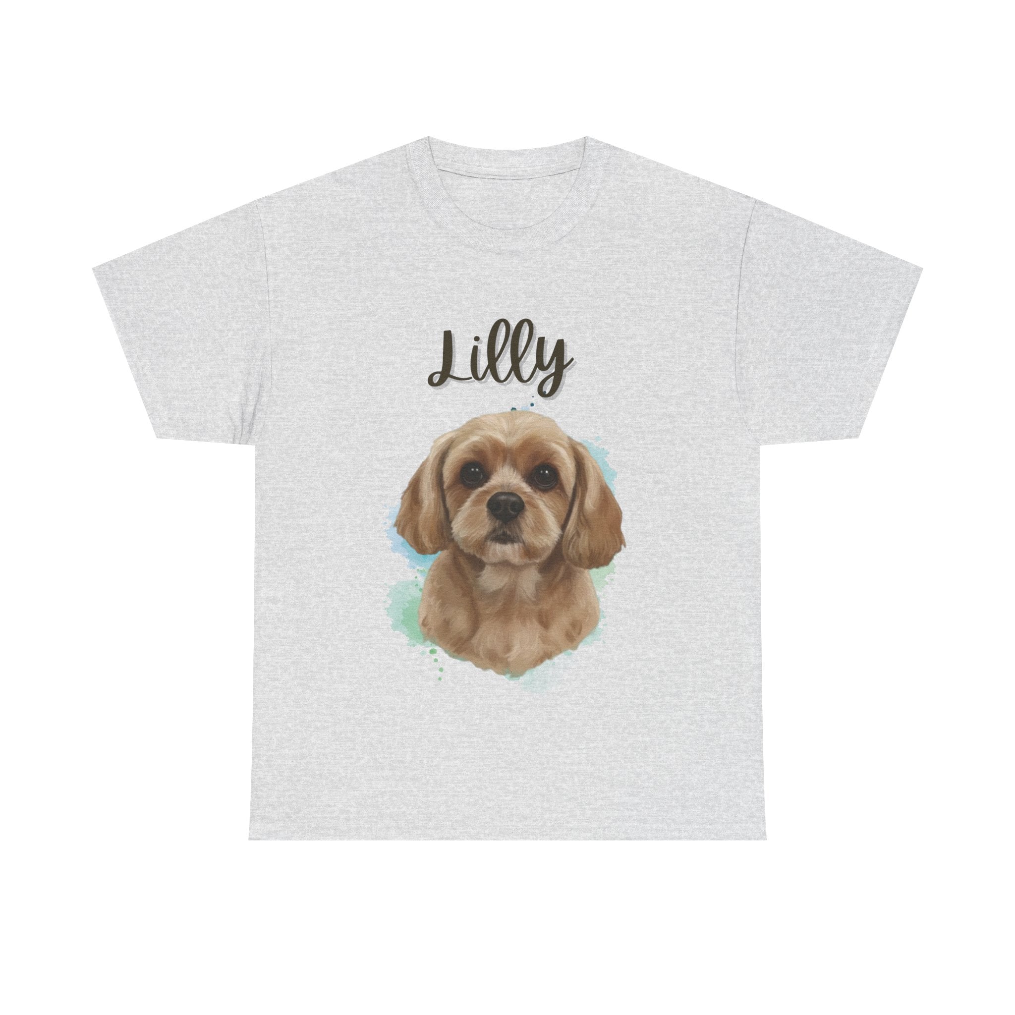 (Lilly) Whimsical Dog Portrait Tee Shirt