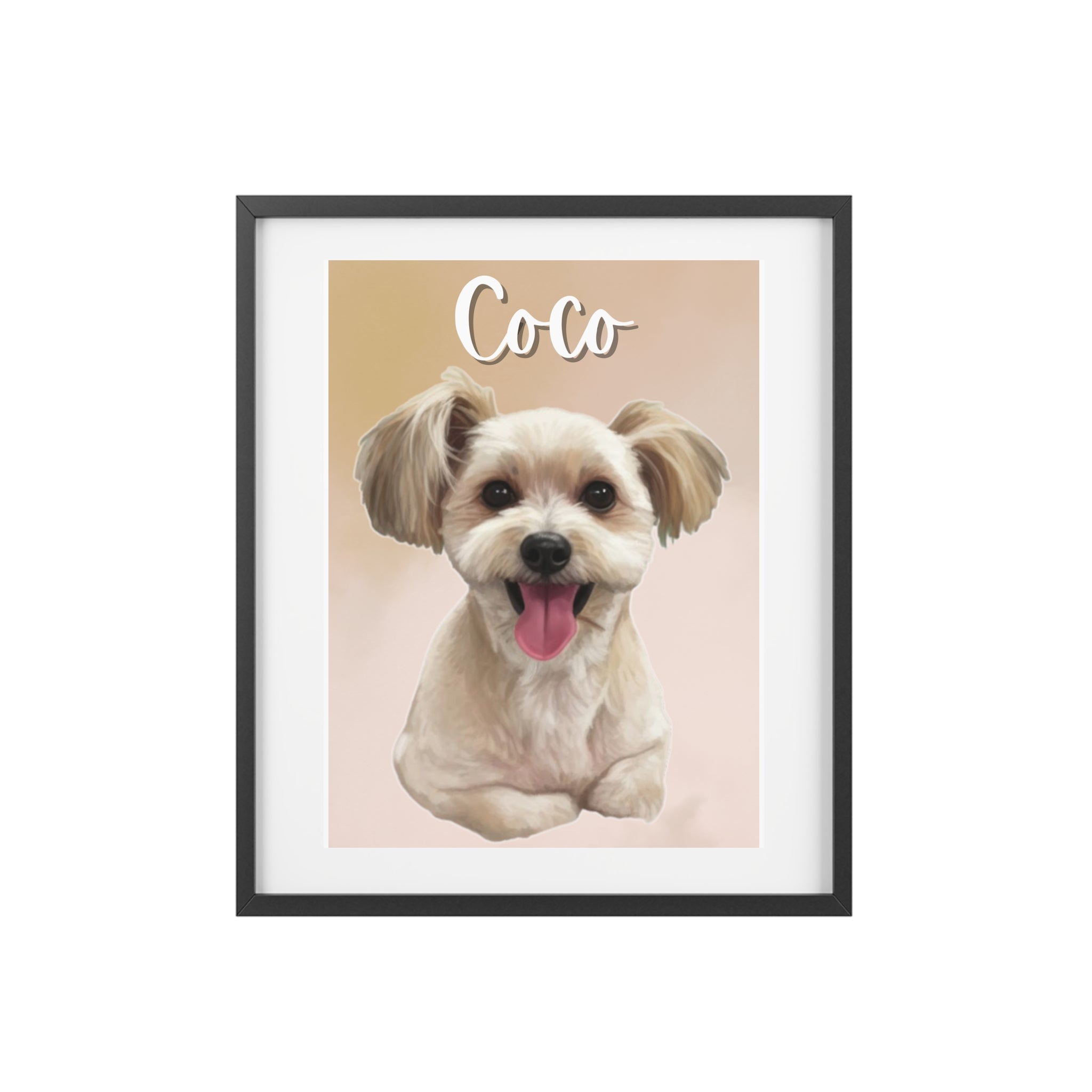 (Coco) Playful Dog Framed Poster