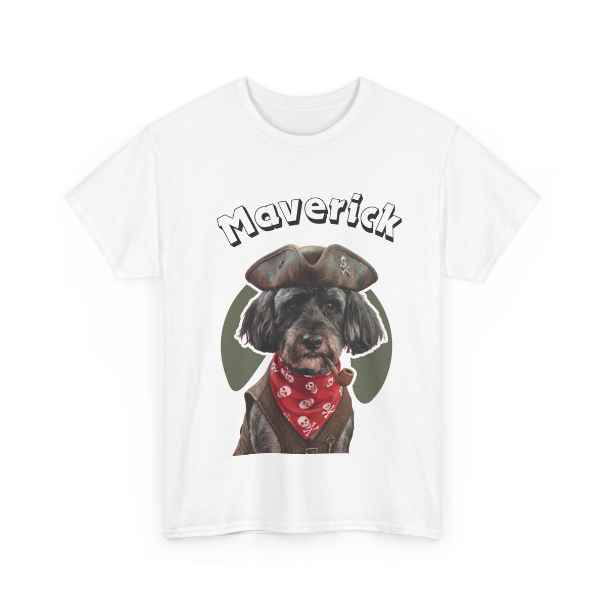 (Maverick) Whimsical Dog Portrait Tee Shirt