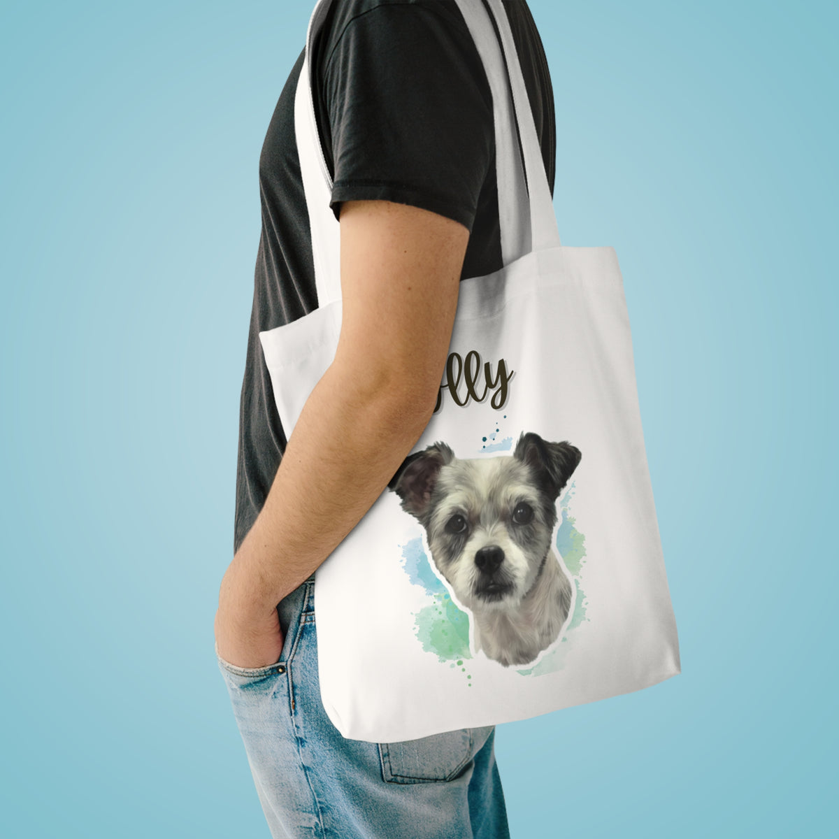 (Olly) Personalized Dog Lover Tote Bag