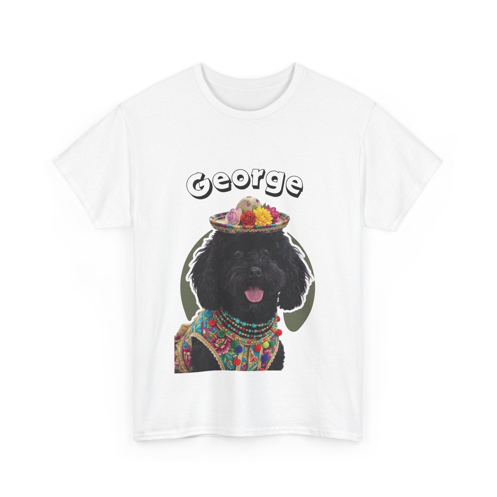 (George) Whimsical Dog Portrait Tee Shirt