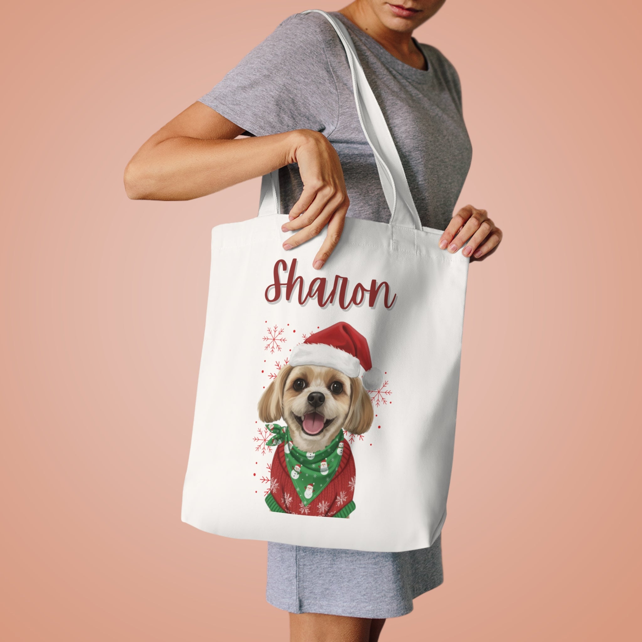 (Sharon) Personalized Dog Lover Tote Bag