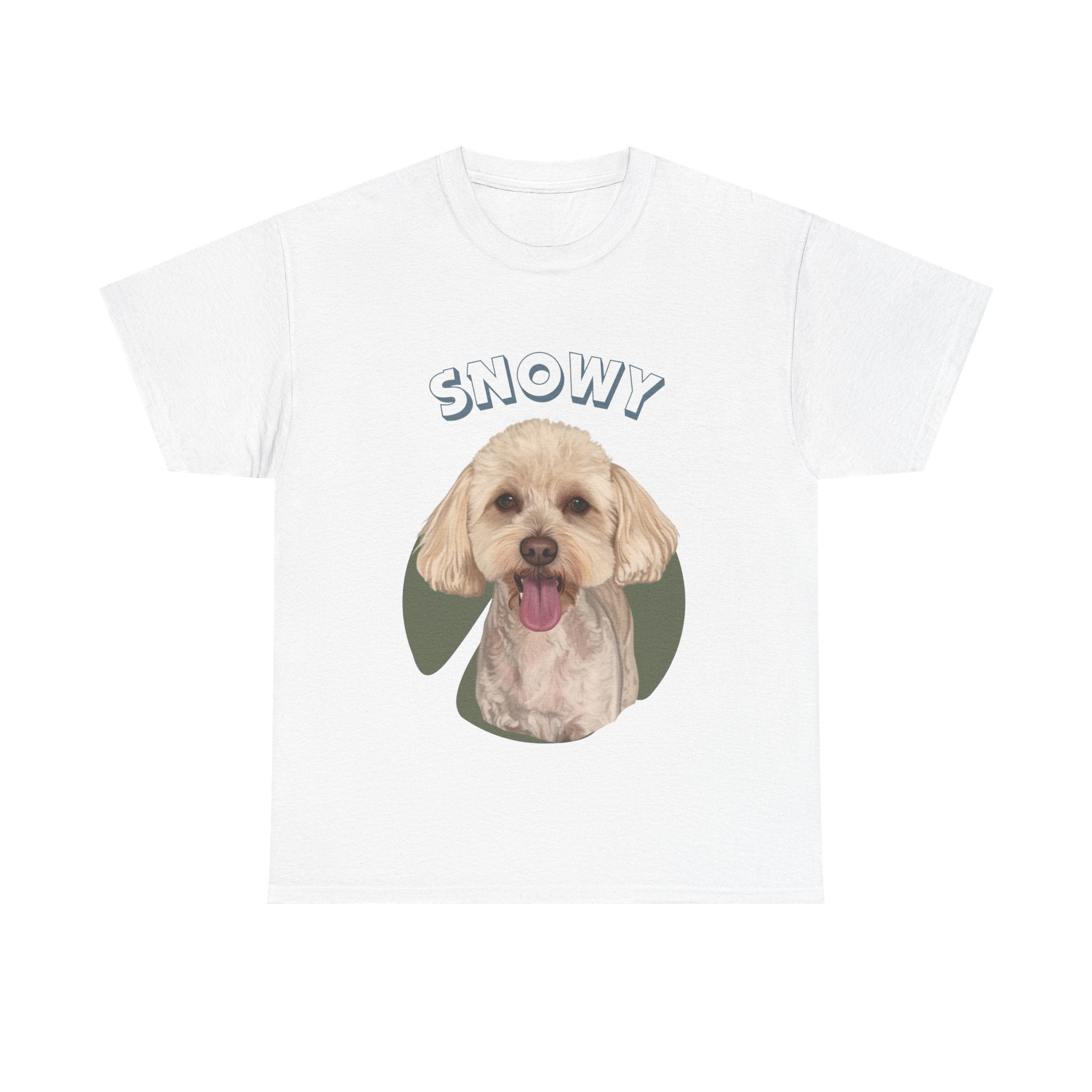 (Snowy) Whimsical Dog Portrait Tee Shirt