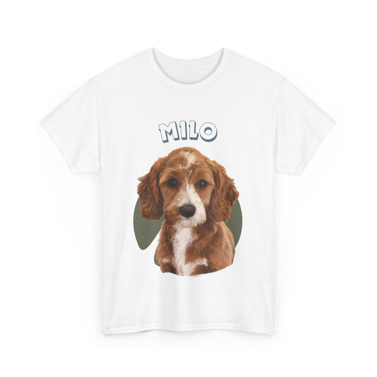 (Milo) Whimsical Dog Portrait Tee Shirt