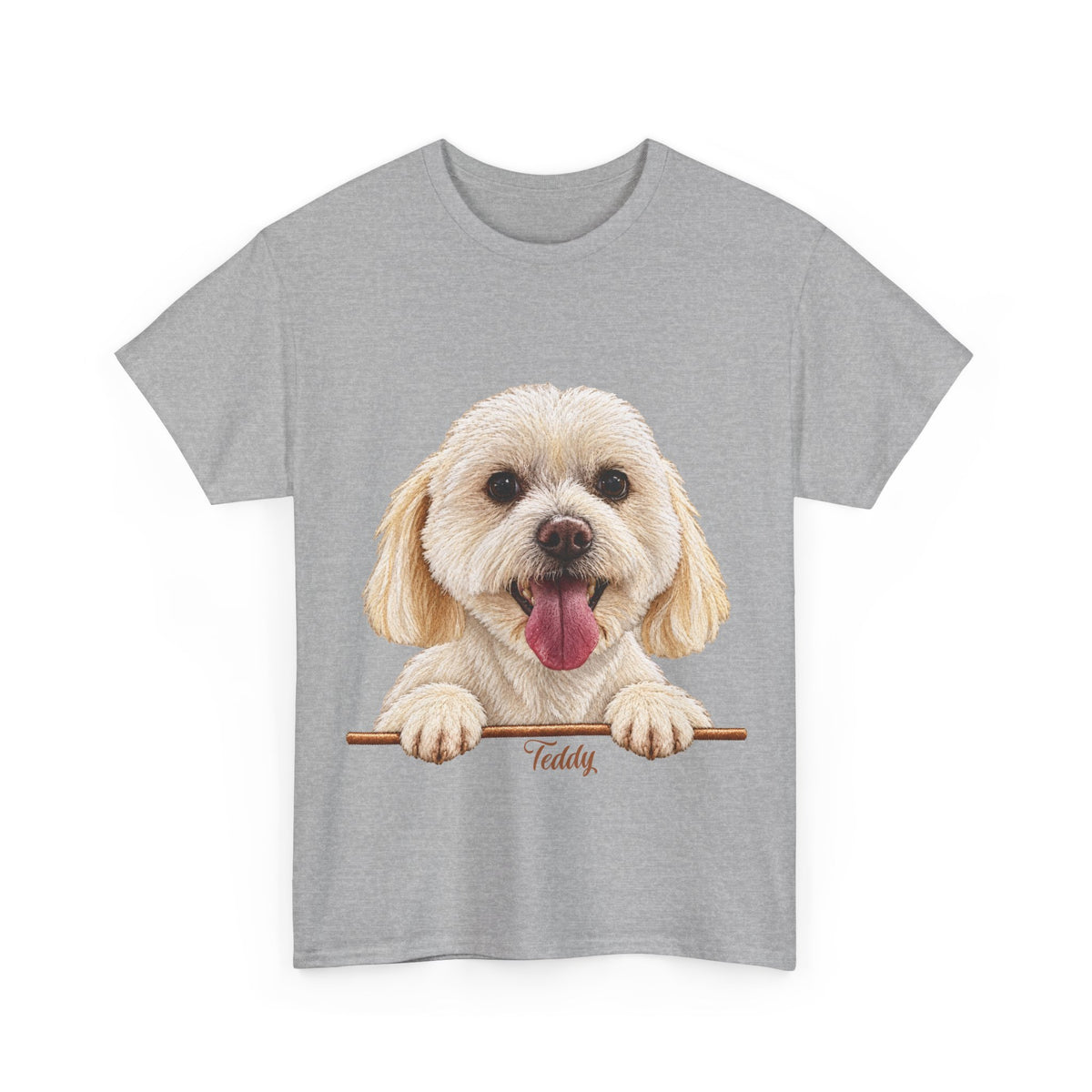 (Teddy) Whimsical Dog Portrait Tee Shirt