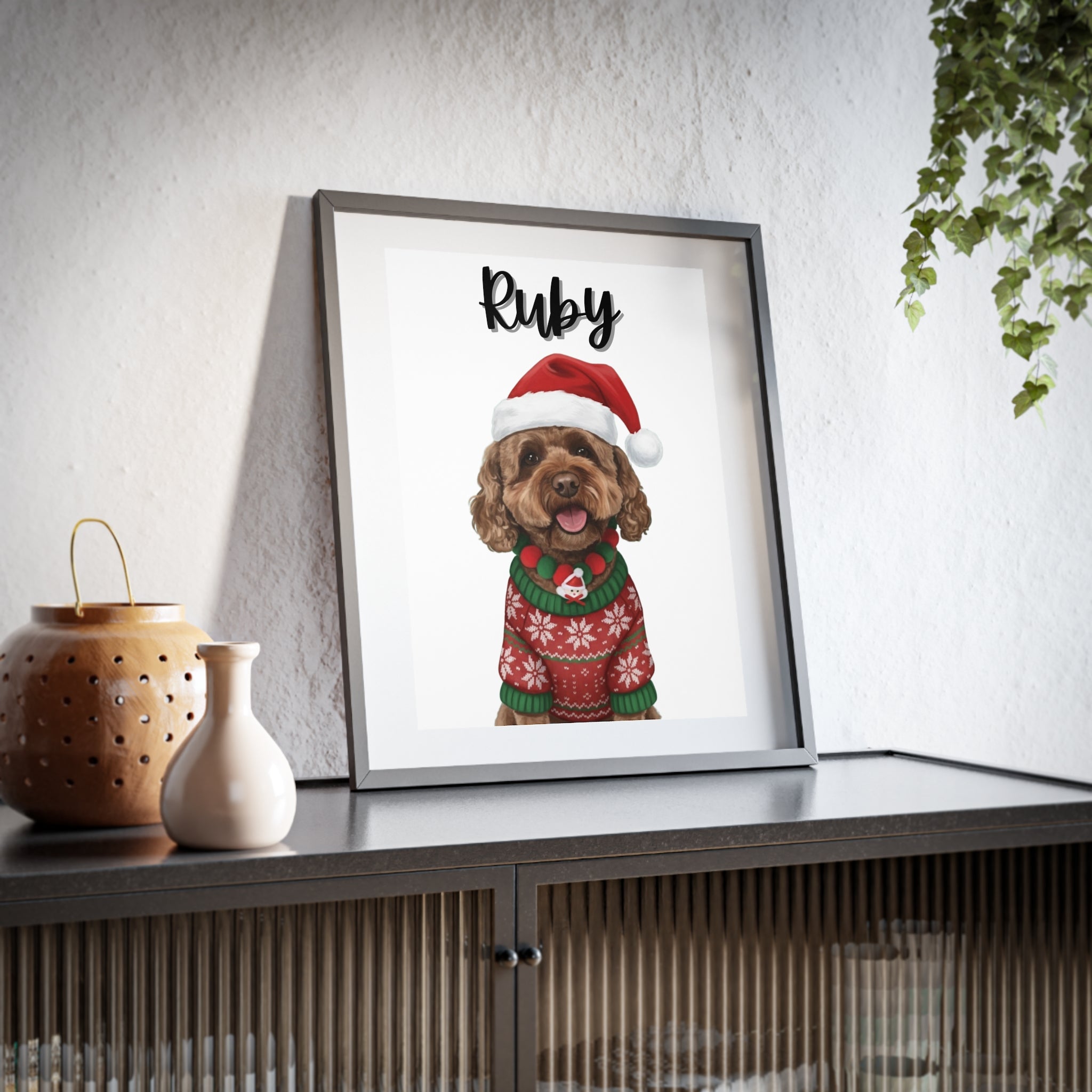 (Ruby) Playful Dog Framed Poster