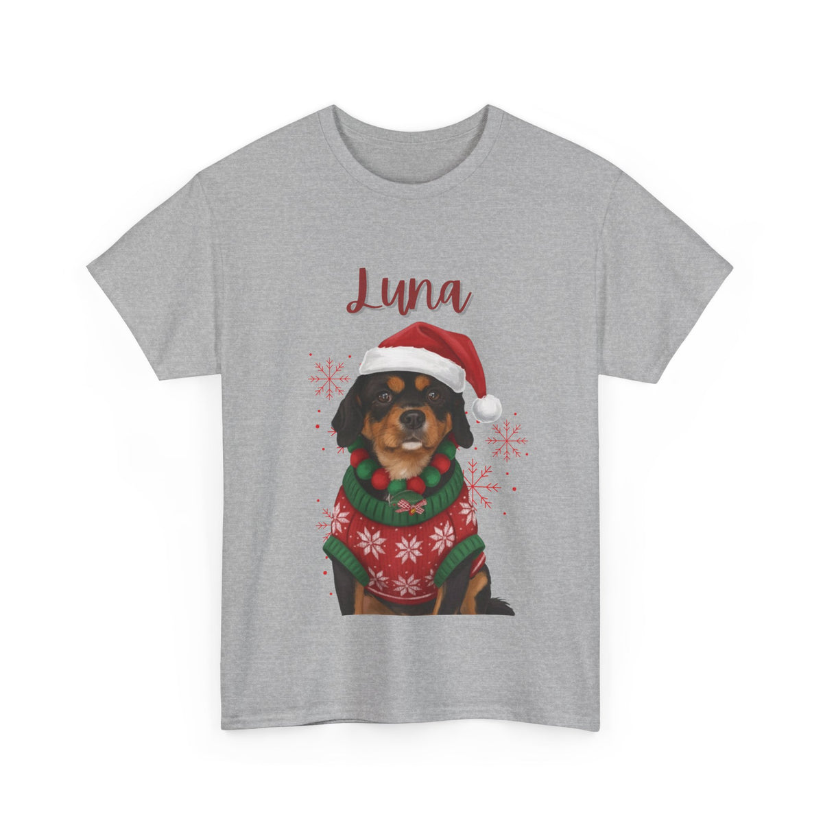 (Luna) Whimsical Dog Portrait Tee Shirt