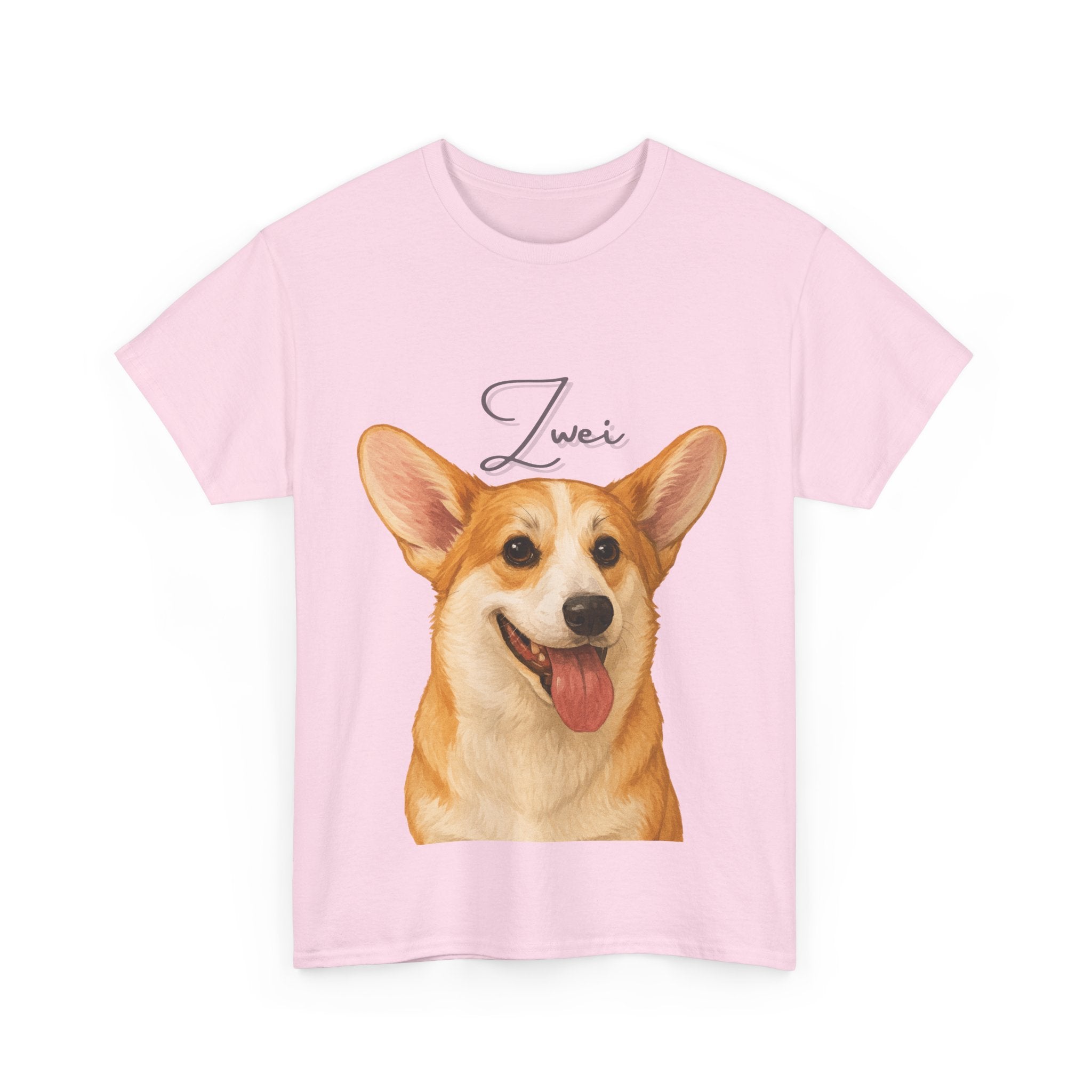 (Zwei) Whimsical Dog Portrait Tee Shirt