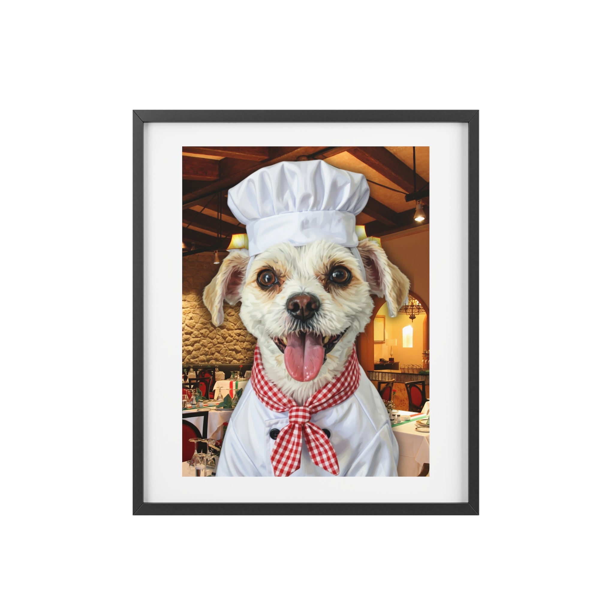 (Snowy) Playful Dog Framed Poster