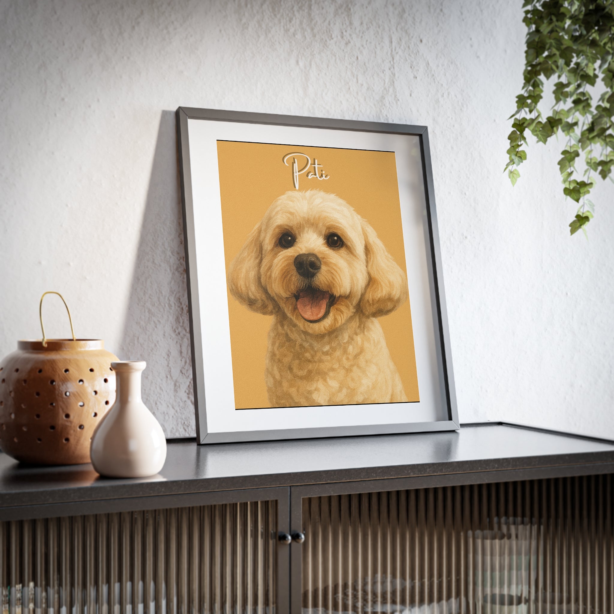 (Pati) Playful Dog Framed Poster