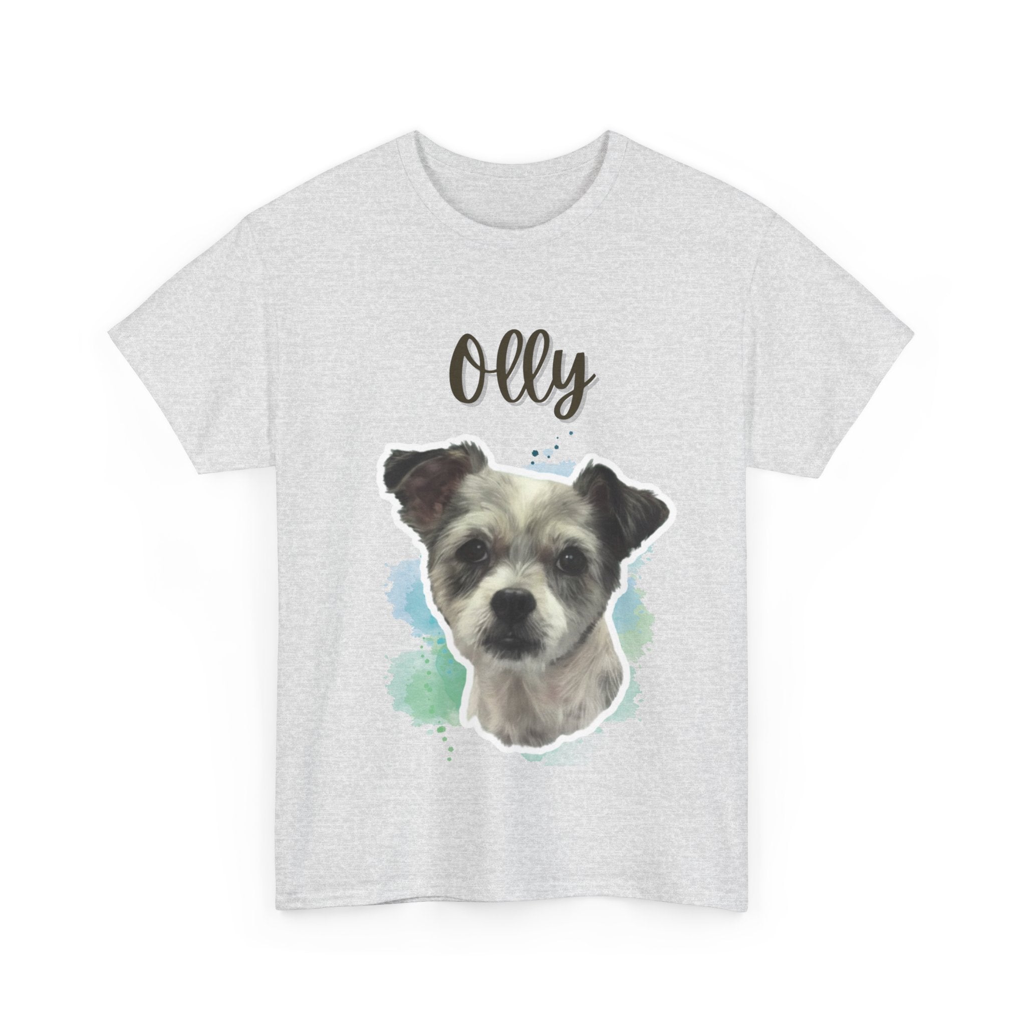 (Olly) Whimsical Dog Portrait Tee Shirt