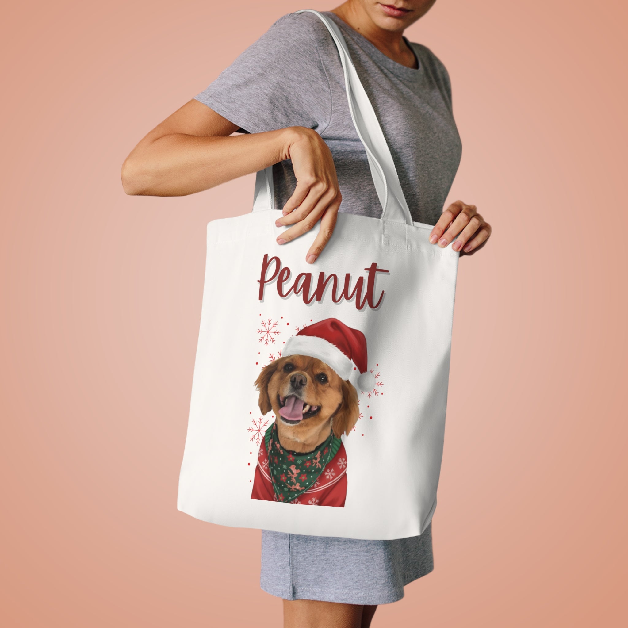 (Peanut) Personalized Dog Lover Tote Bag